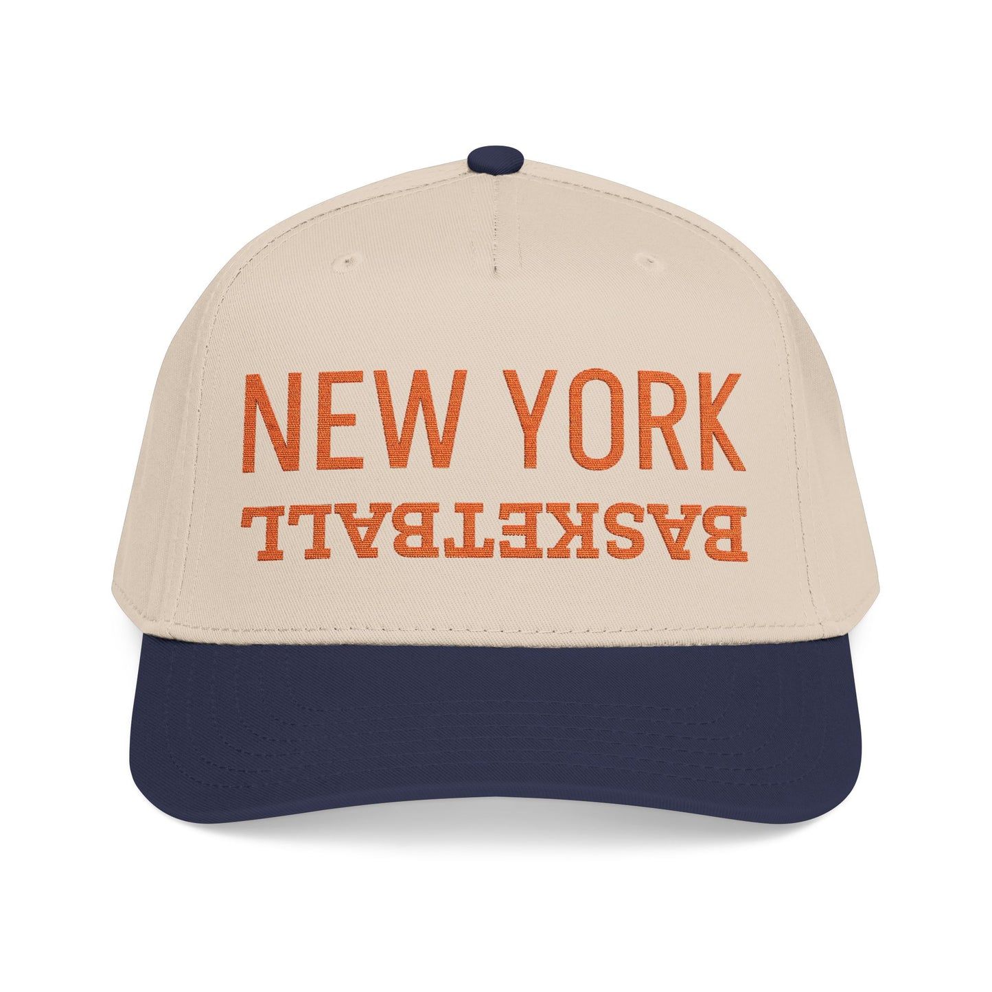 Embroidered New York Basketball Hat, Mid Profile Baseball Cap