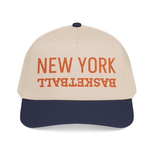 Embroidered New York Basketball Hat, Mid Profile Baseball Cap
