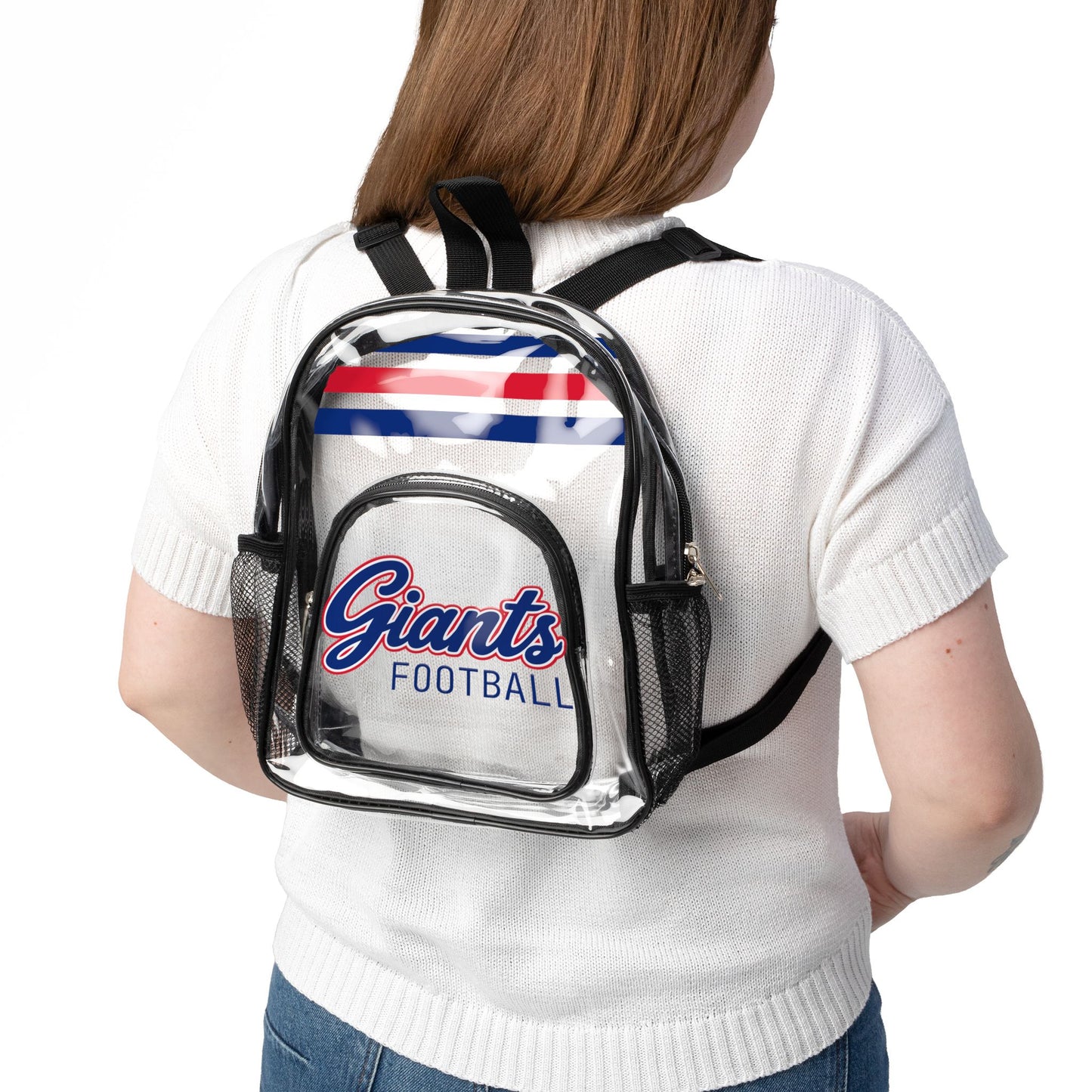 Giants Clear Backpack, Stadium Bag, Football Game Bag, Transparent Backpack