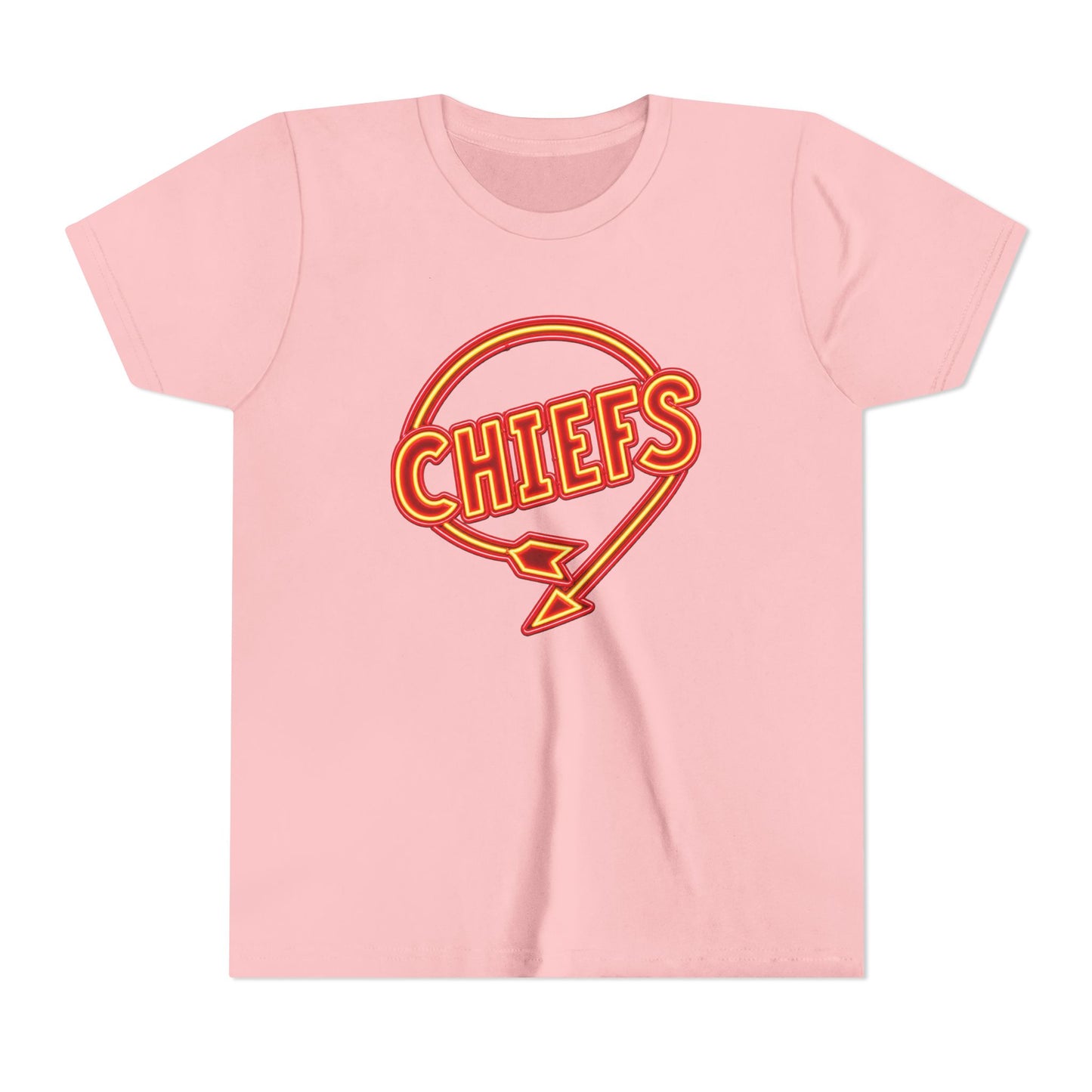 Youth Chiefs T-Shirt, Retro Kids Chiefs Shirt, Boys Chiefs Shirt, Pink Chiefs Shirt
