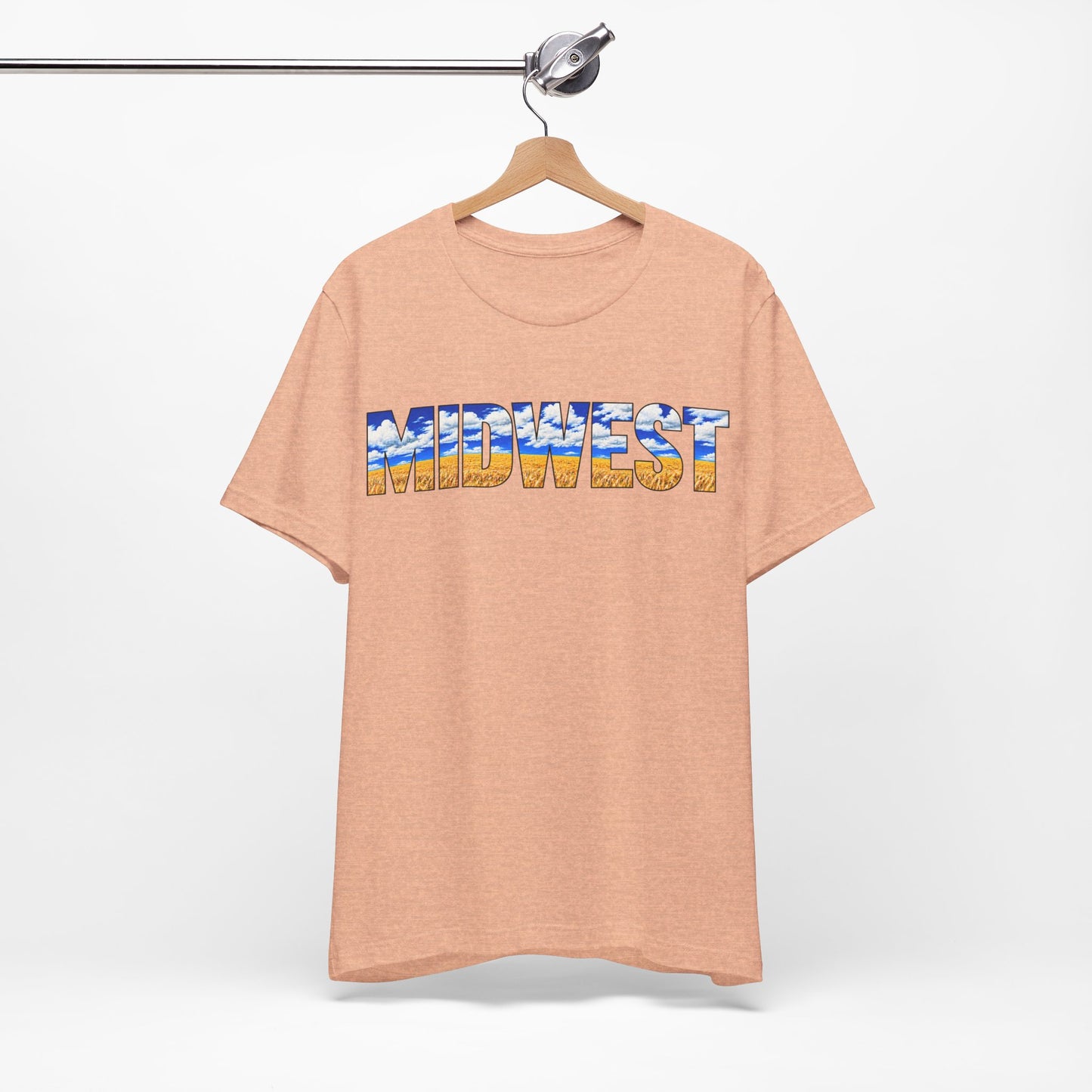 Midwest Graphic Tee, Outline Text T-shirt, Wheat Art