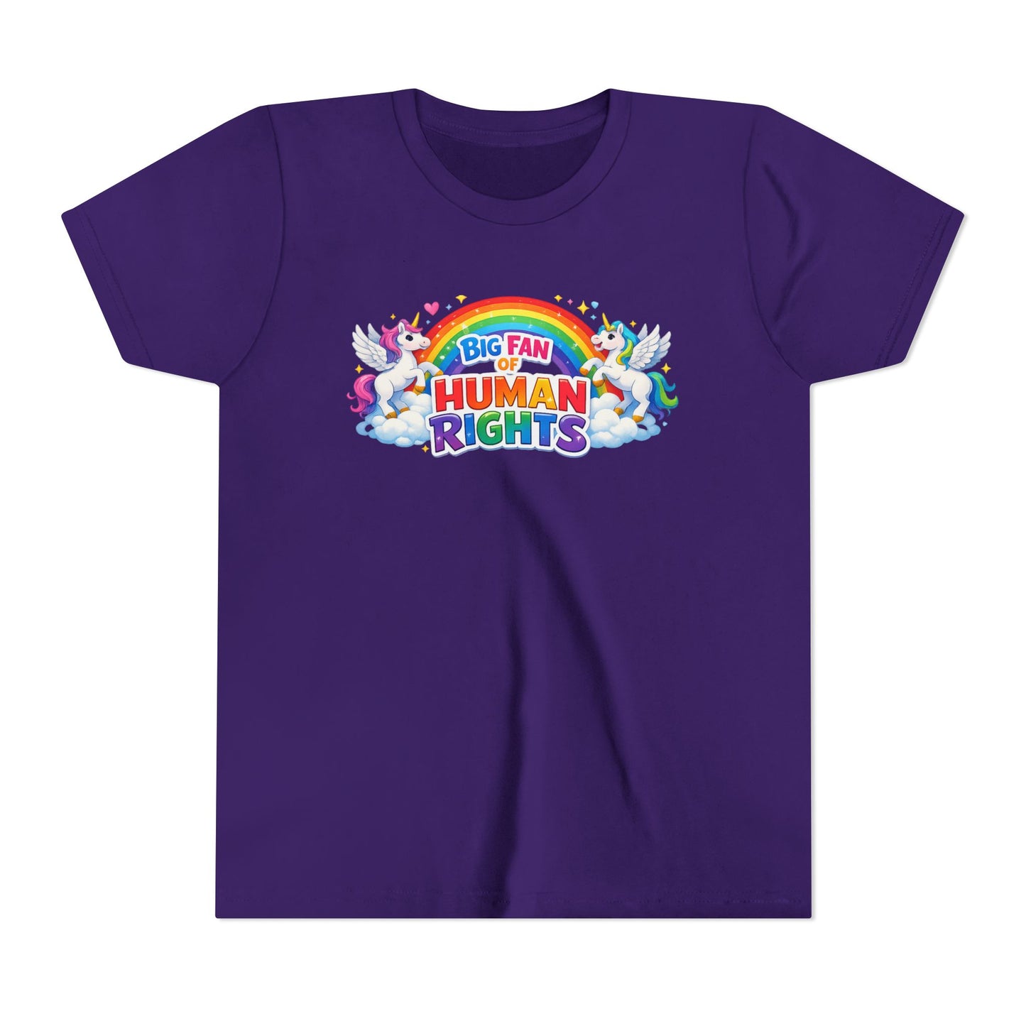 Big Fan of Human Rights T-Shirt, Kids Human Rights Shirt, Rainbow Unicorns Humanity Shirt