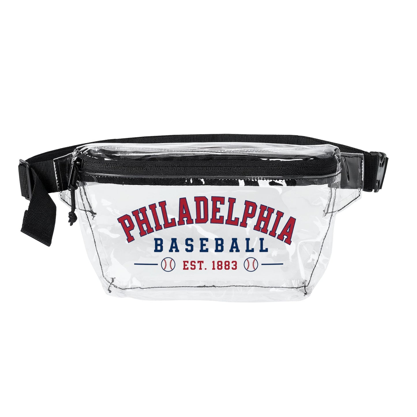 Philadelphia Clear Stadium Bag, Baseball Belt Bag, Transparent Fanny Pack