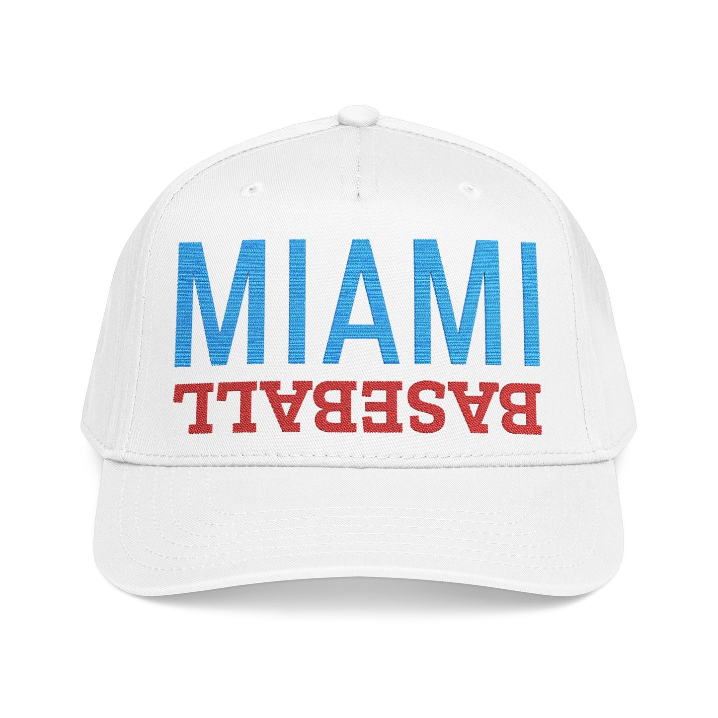 Embroidered Miami Baseball Hat, Mid Profile Baseball Cap, Sports Gifts
