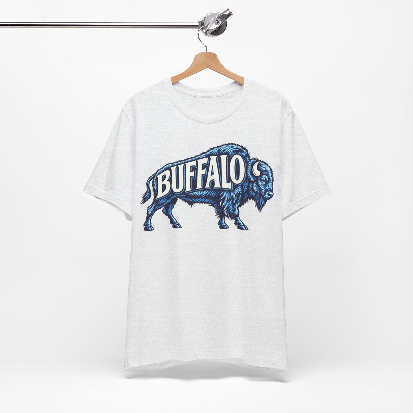Buffalo T-Shirt, Retro Bison Graphic Tee, Football Shirt, Red and Blue Buffalo Shirt
