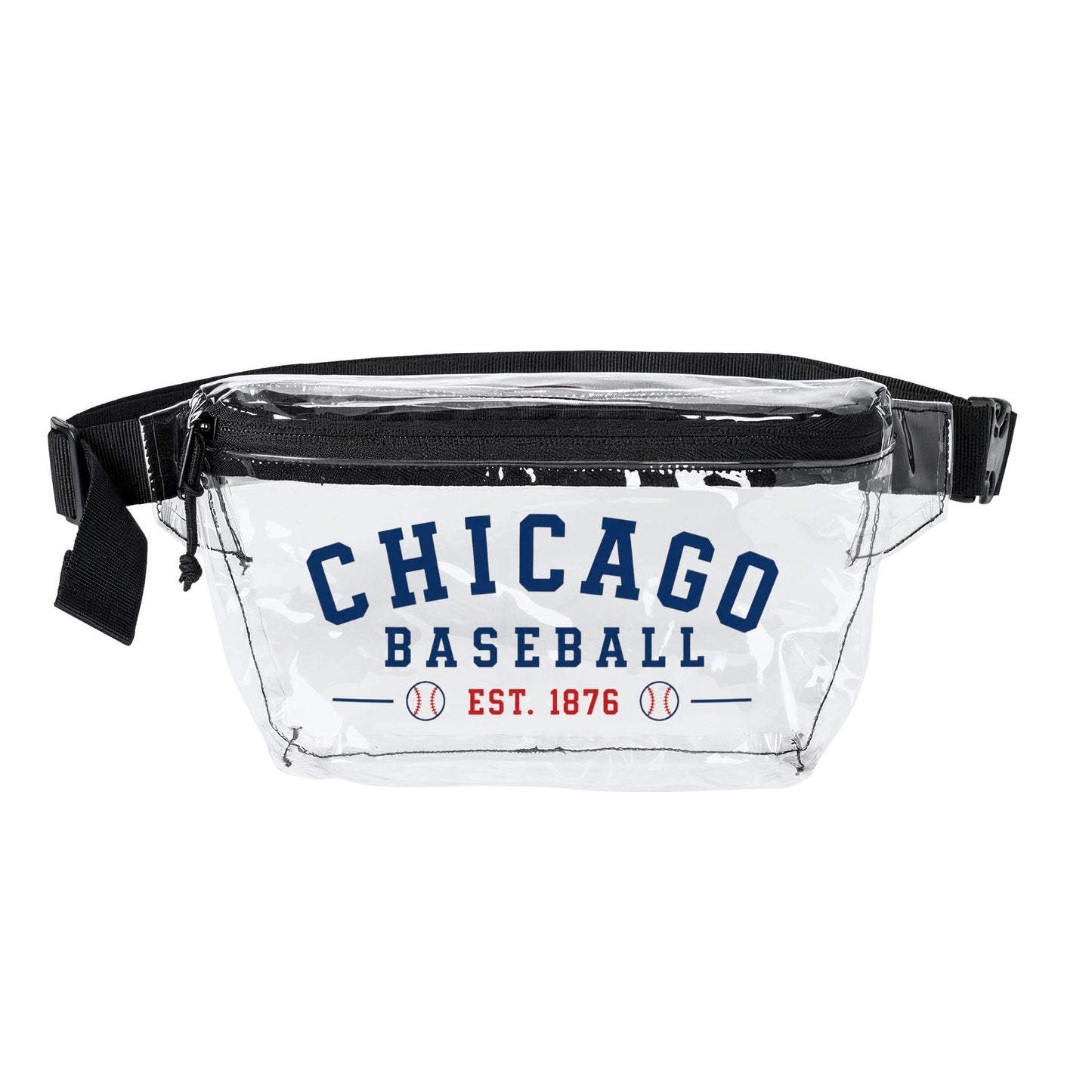 Chicago Clear Stadium Bag, Baseball Belt Bag, Transparent Fanny Pack