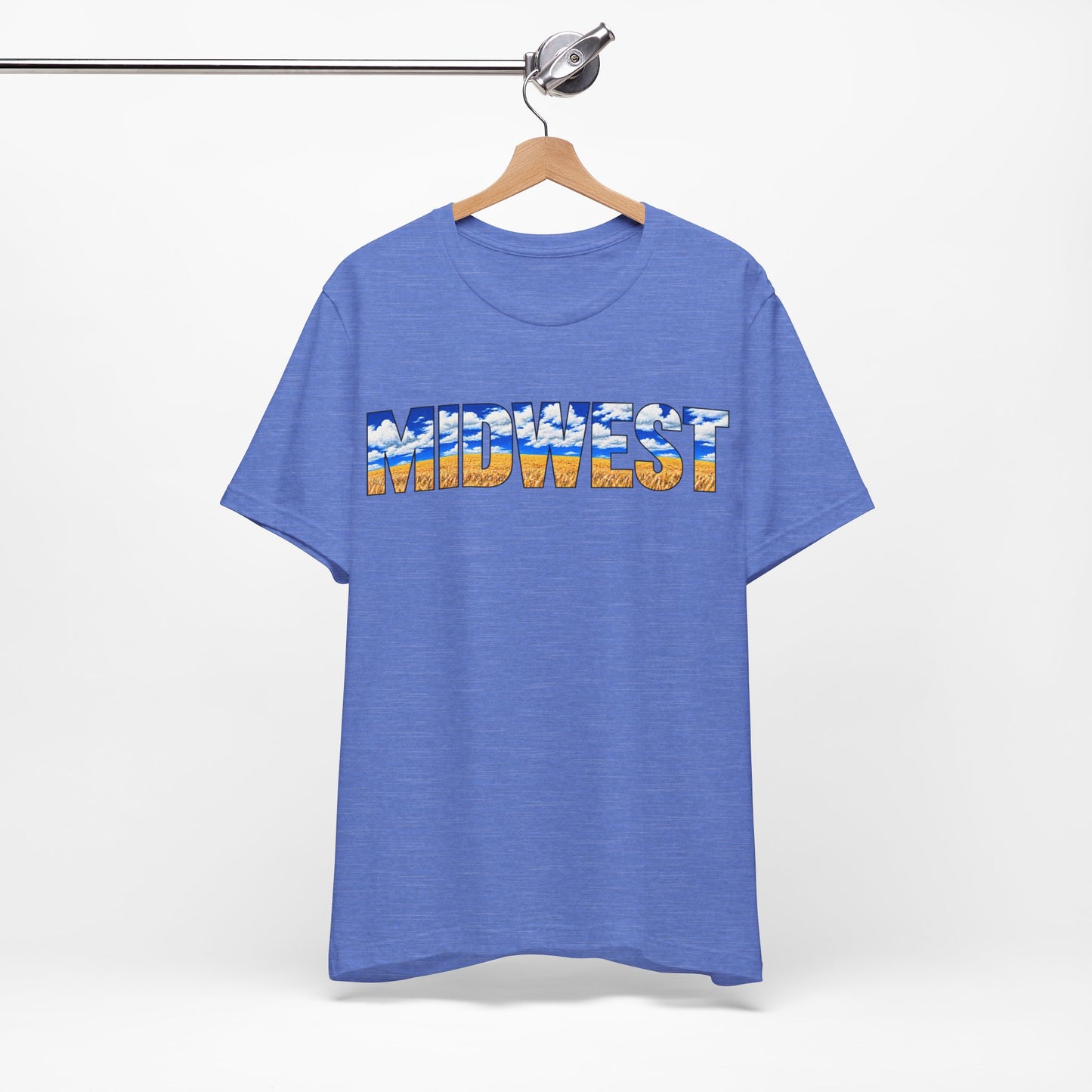 Midwest Graphic Tee, Outline Text T-shirt, Wheat Art
