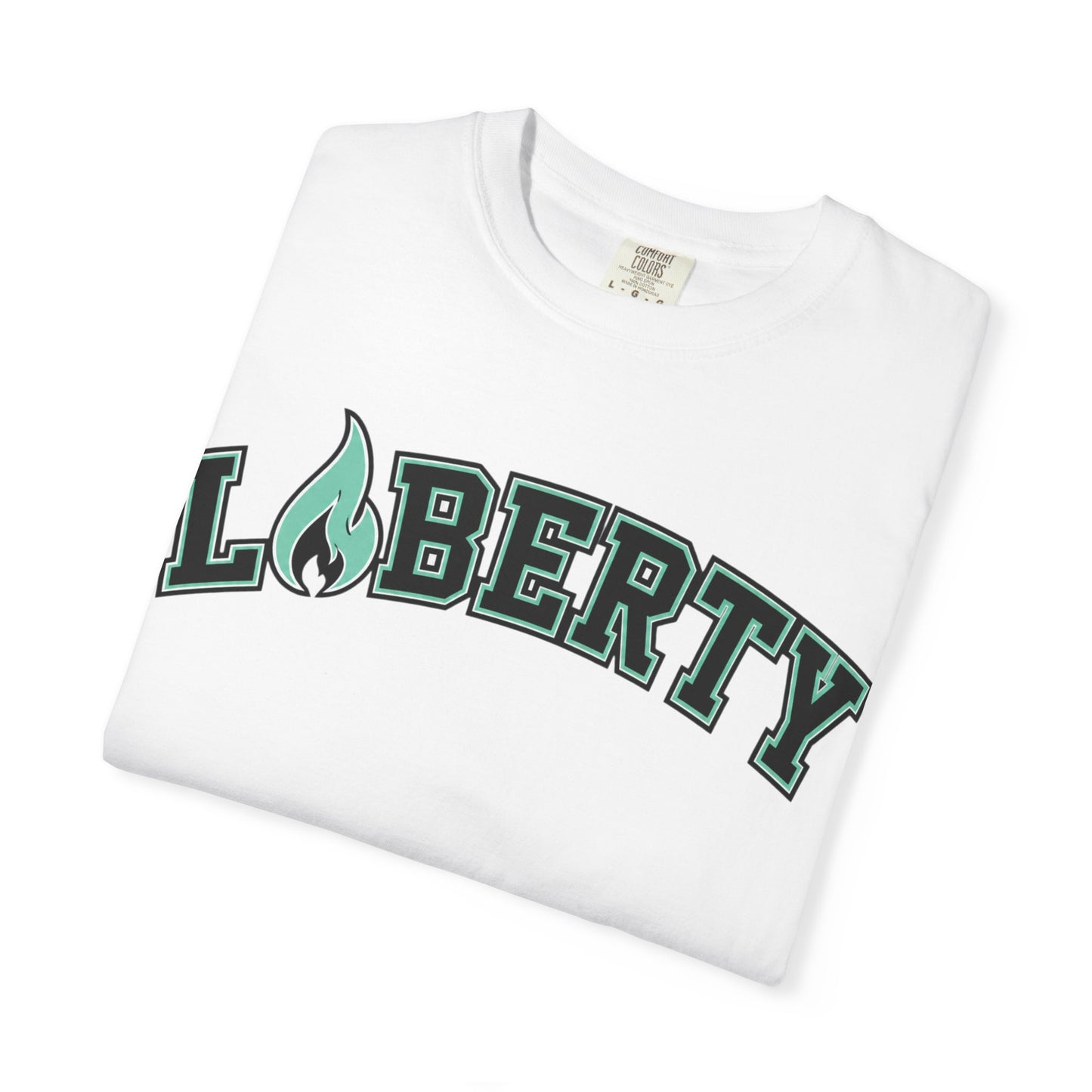 Liberty T-Shirt, Teal and Black Flame Shirt