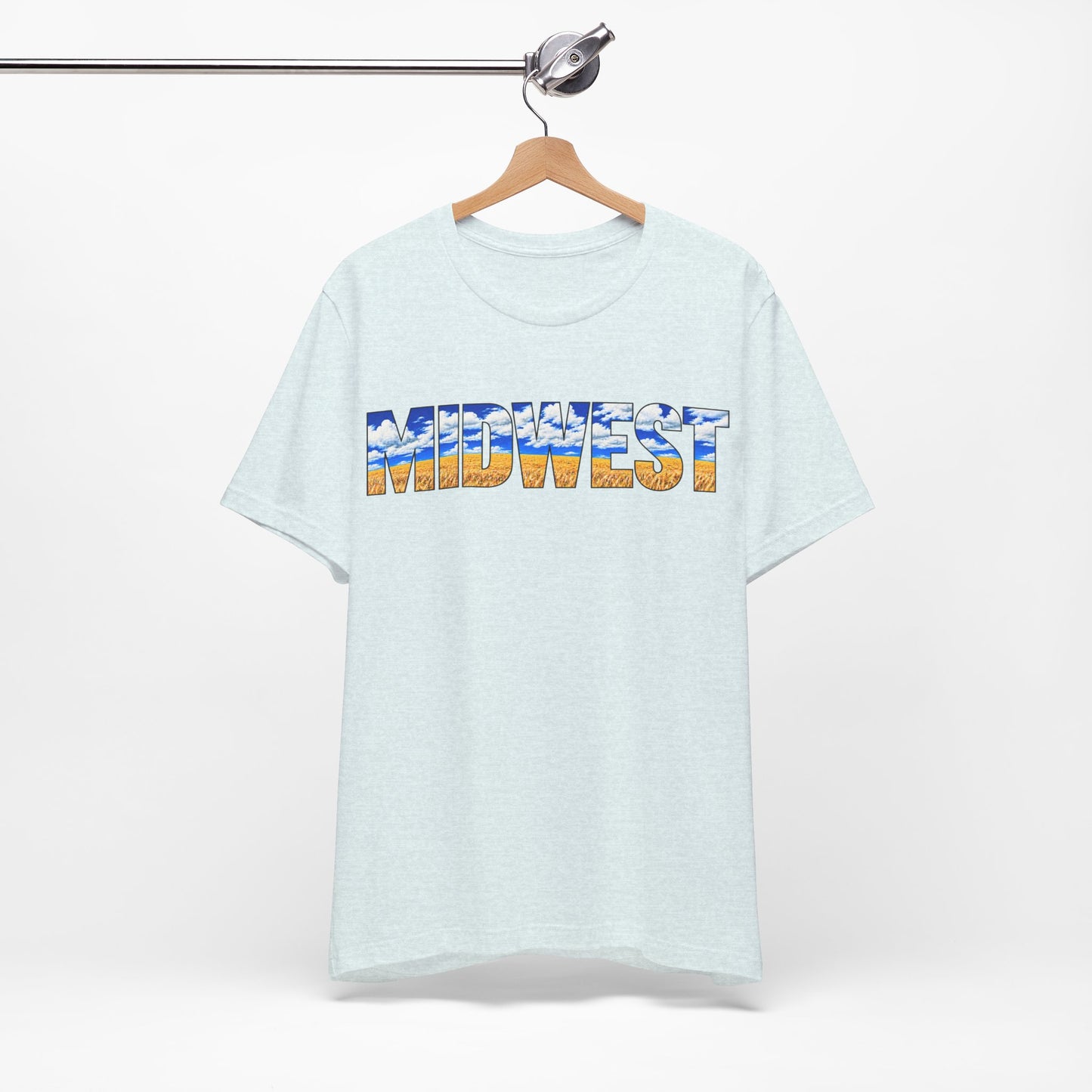 Midwest Graphic Tee, Outline Text T-shirt, Wheat Art