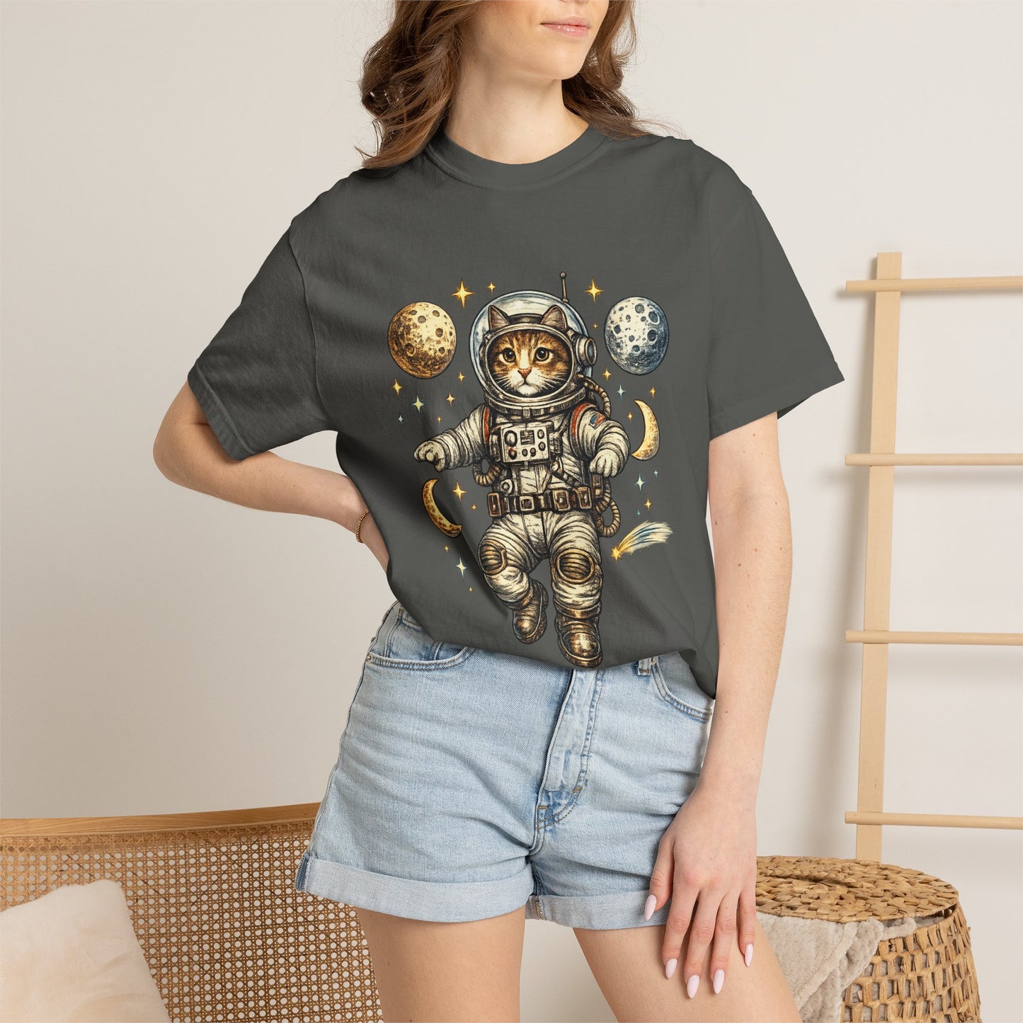 Astronaut Cat Tee | Space Kitty Illustration T-Shirt