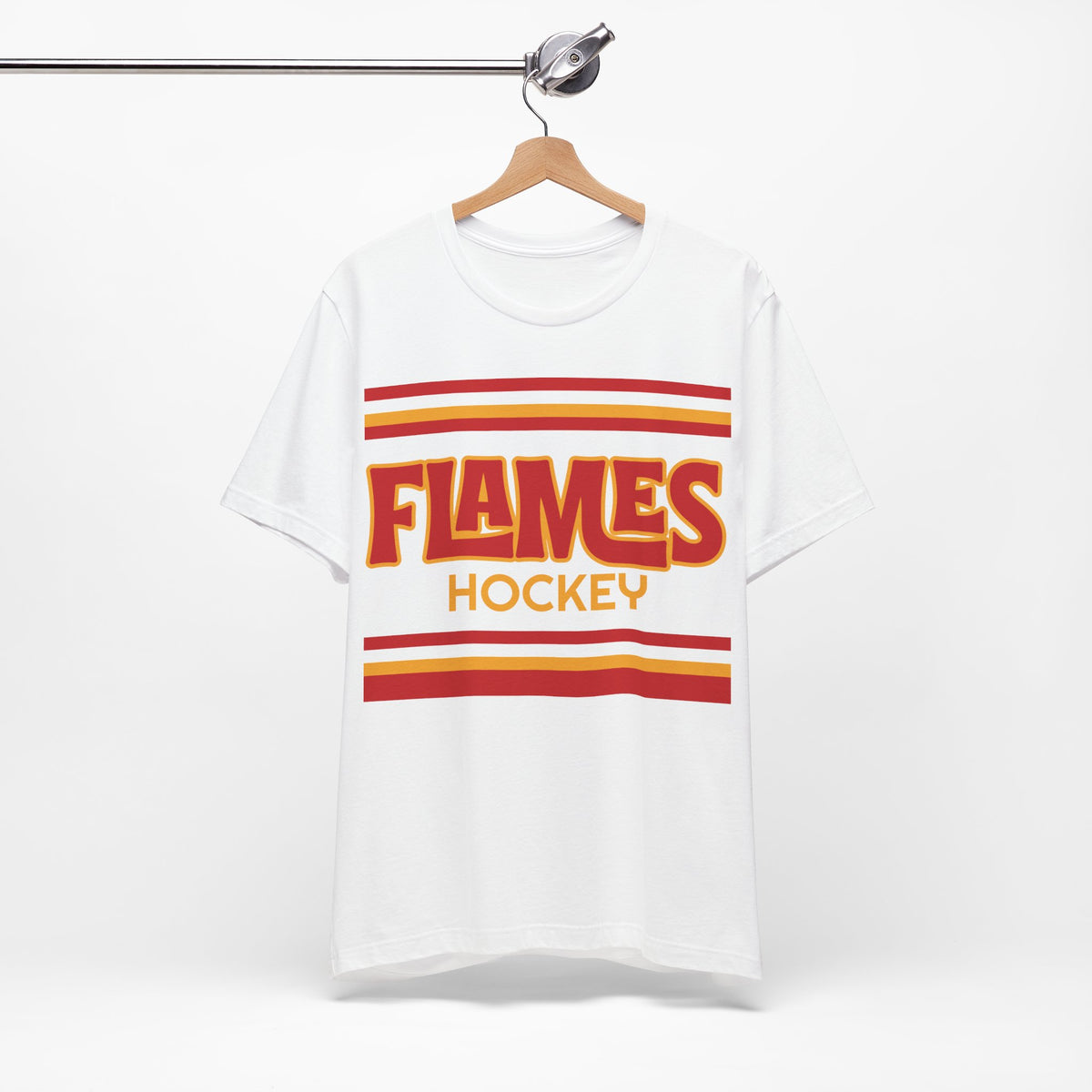 Retro Flames Shirt, Vintage Striped Flames Hockey T-Shirt