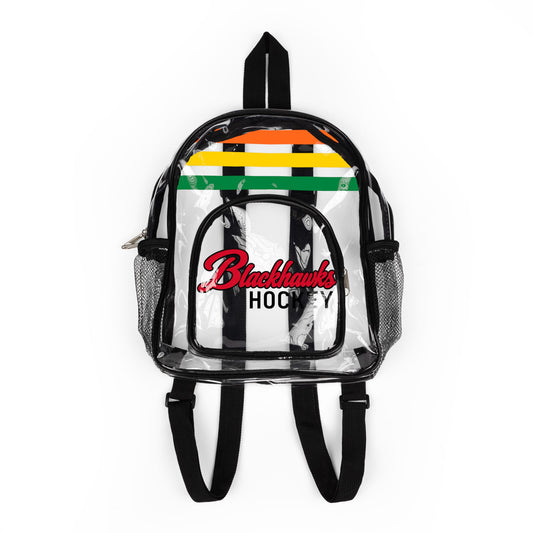Blackhawks Clear Backpack, Stadium Bag, Hockey Arena Bag, Transparent Bag