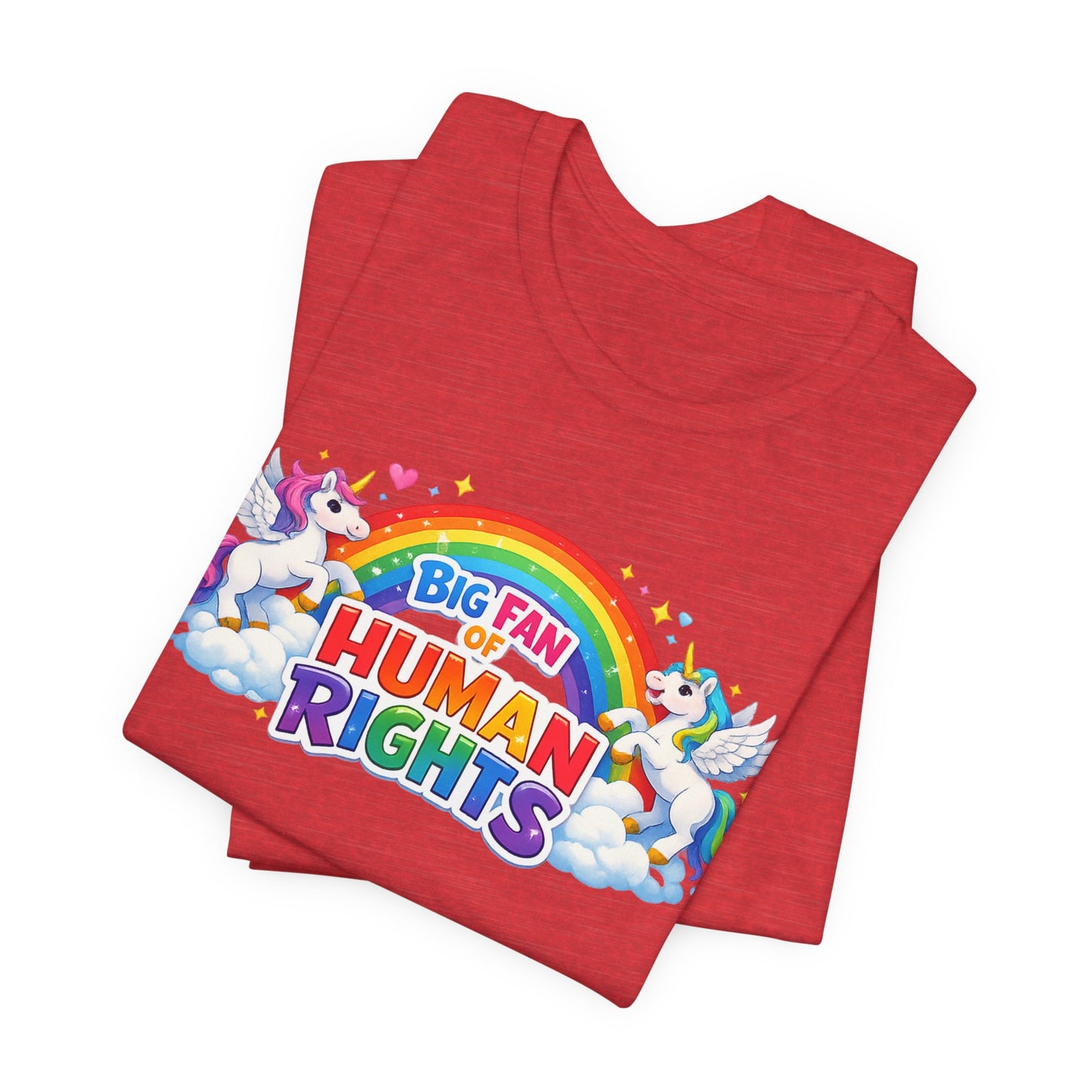 Big Fan of Human Rights T-Shirt, Rainbow Unicorns Humanity Shirt, Pride Shirt
