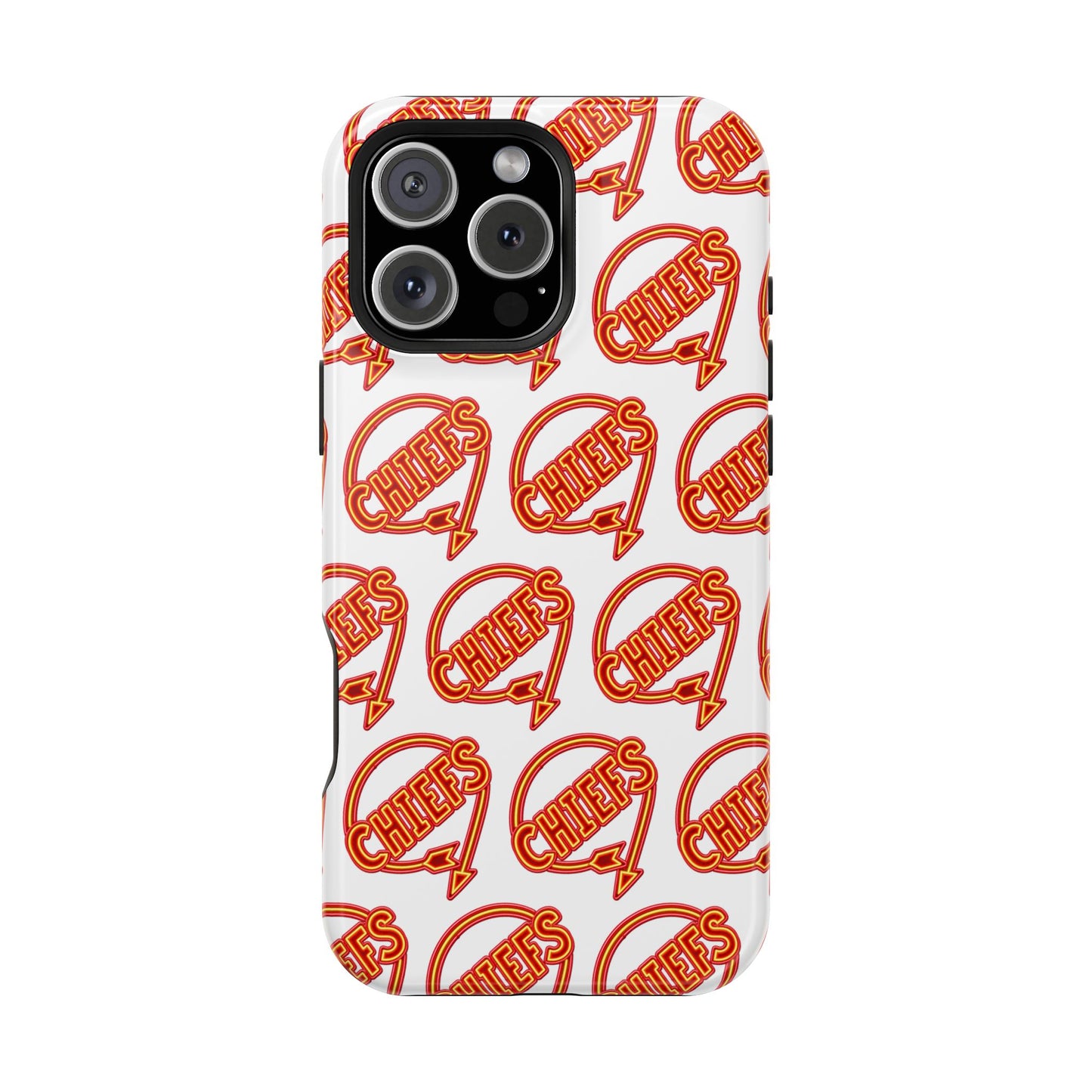 Chiefs Pattern Phone Case, Magnetic Phone Case, Retro Phone Case, Baseball Case for iPhone or Samsung, Chiefs Football Gifts