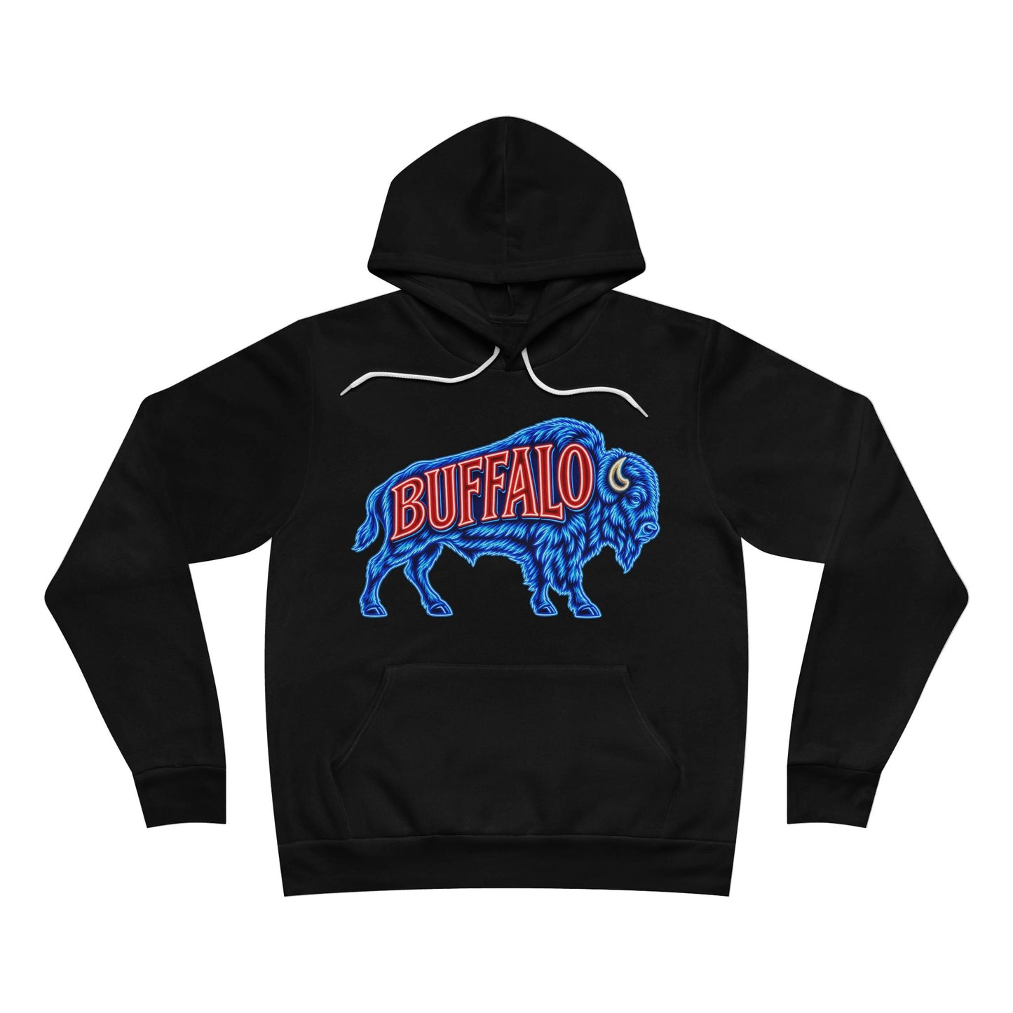 Buffalo Neon Sign Hoodie, Retro Bison Sweatshirt, Football Hoodie