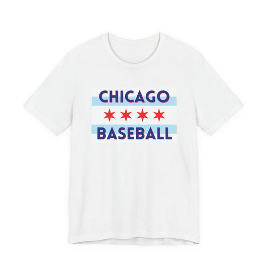 Chicago Baseball T-Shirt, Chicago Flag Tee