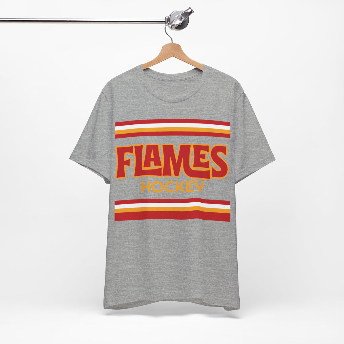 Retro Flames Shirt, Vintage Striped Flames Hockey T-Shirt