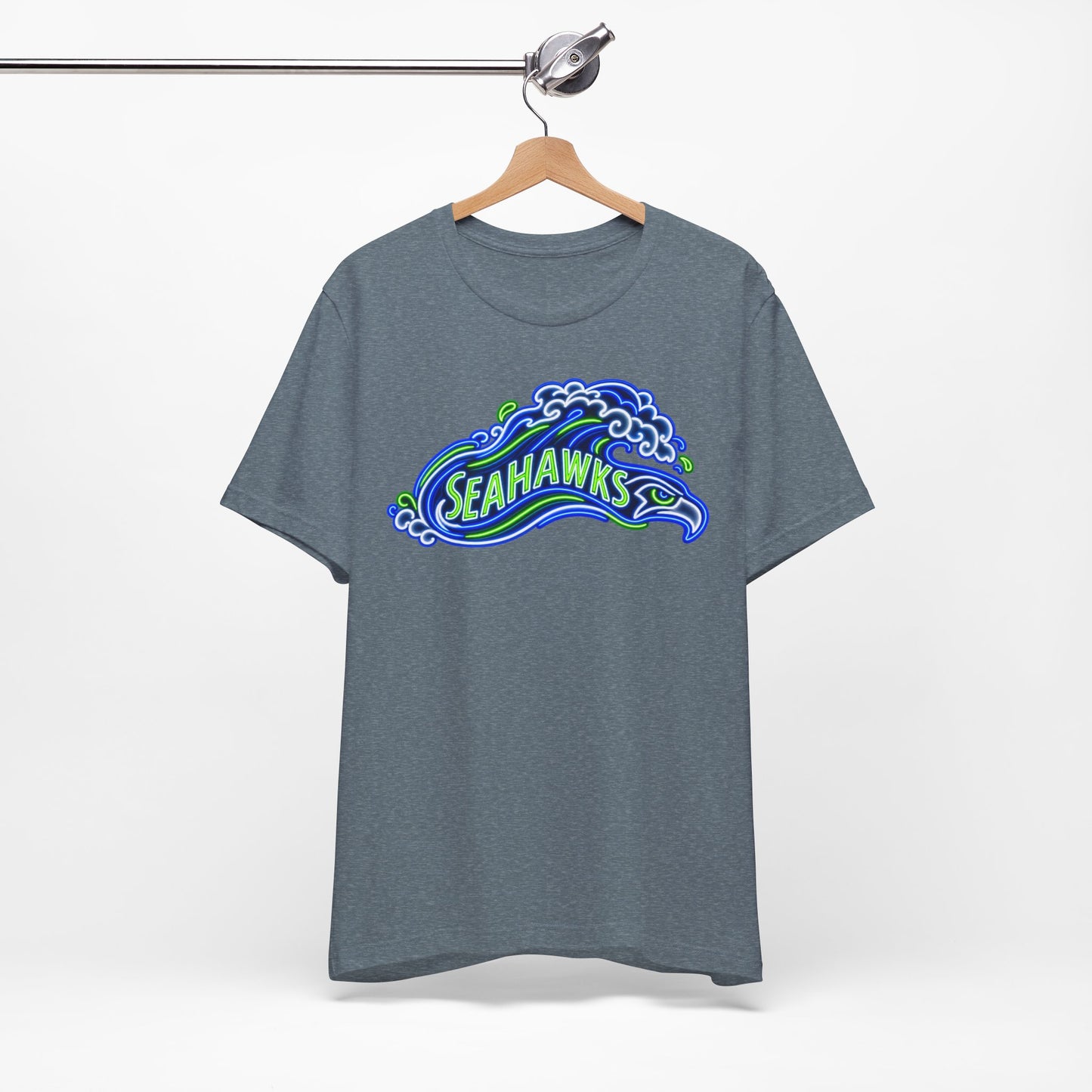 Seahawks Neon Sign T-Shirt, Retro Seahawks Graphic Tee, Football Shirt