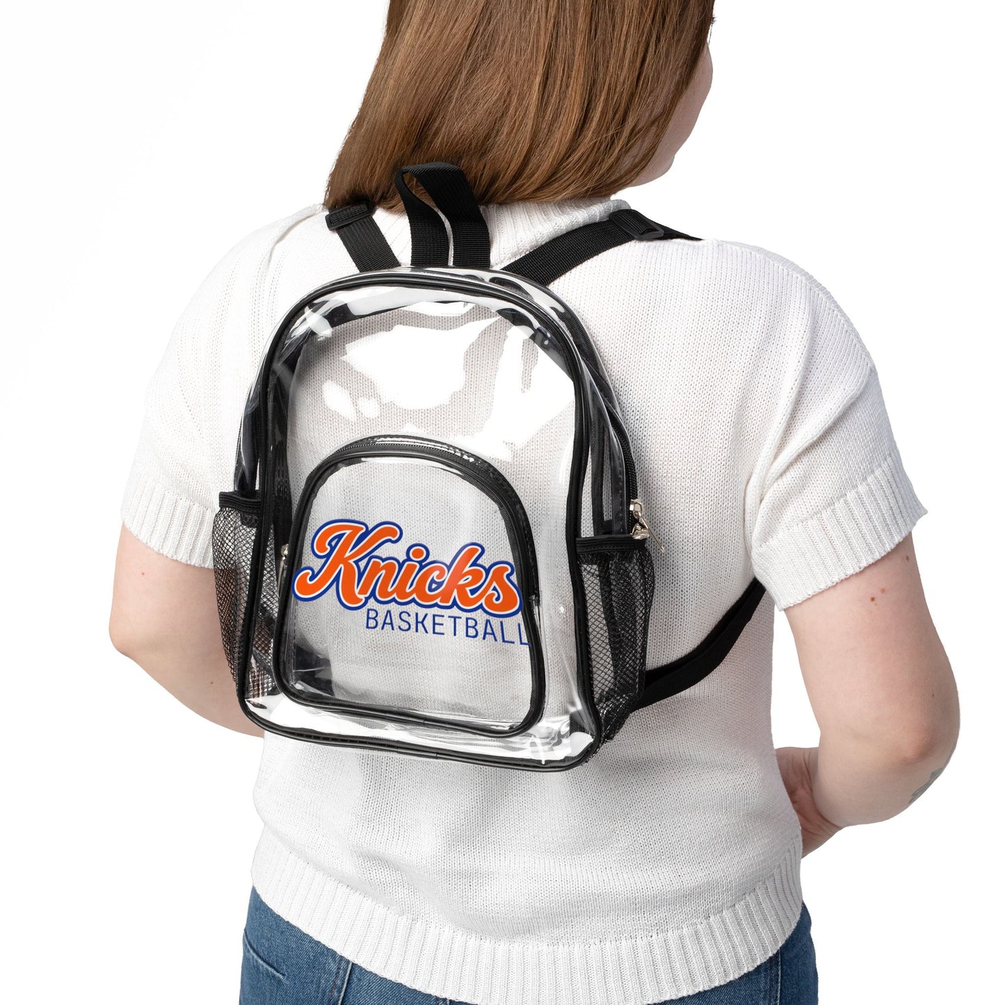 Knicks Clear Backpack, Basketball Stadium Bag, Transparent Bag