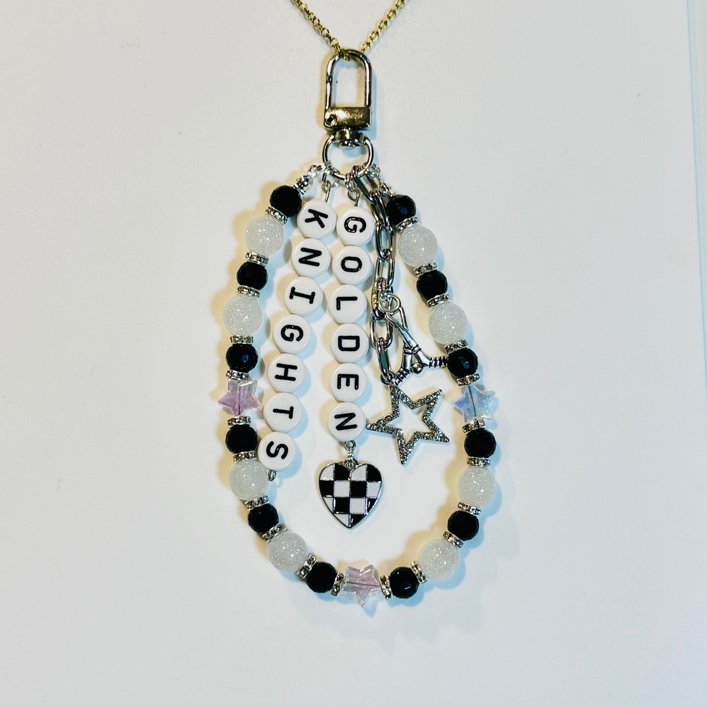 Hockey Team Bag Charm – Oilers, Stars, Hurricanes, Blues, Custom Sports Charms, Hockey Keychain
