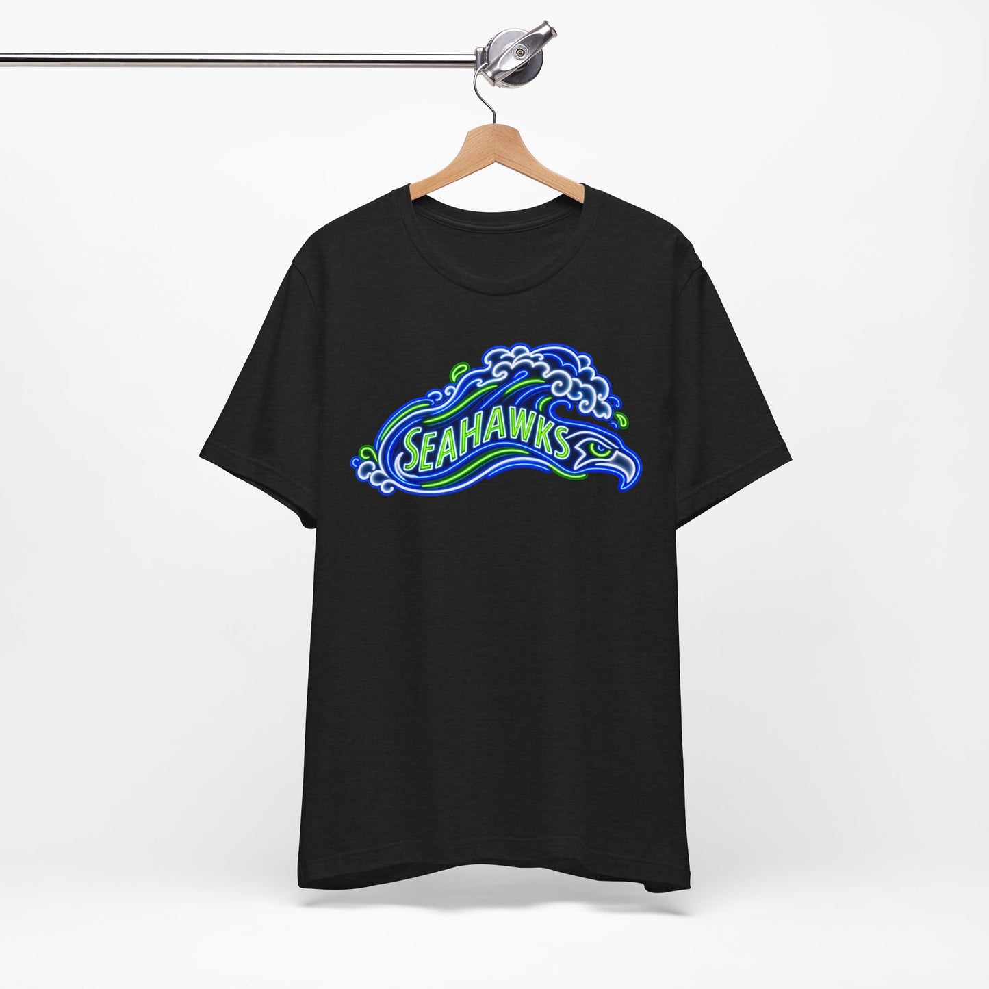 Seahawks Neon Sign T-Shirt, Retro Seahawks Graphic Tee, Football Shirt