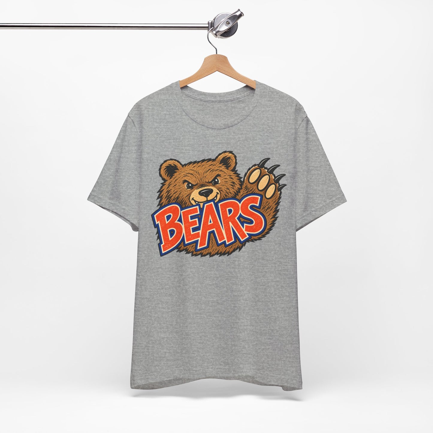 Bears Mascot T-Shirt, Sports Logo, Blue Orange Graphic Tee