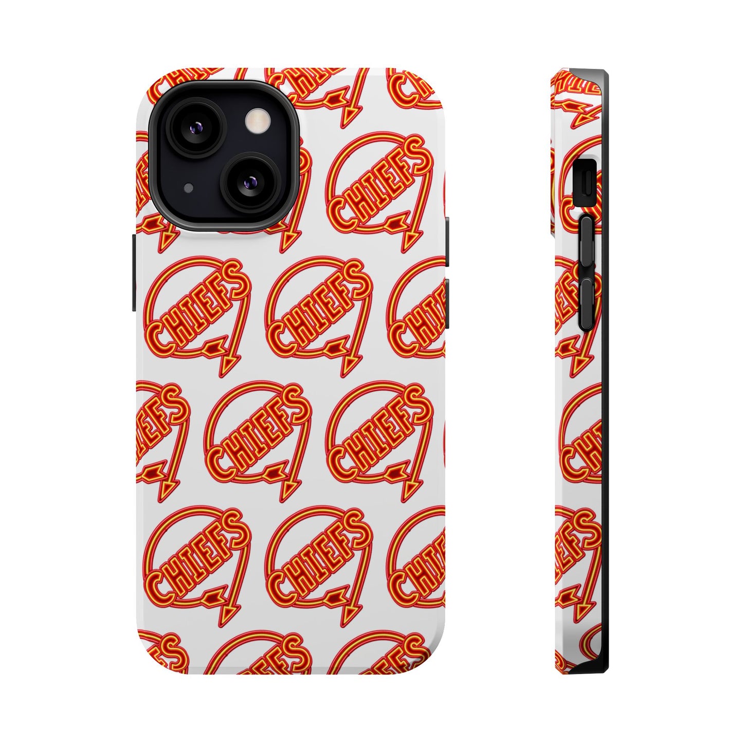 Chiefs Pattern Phone Case, Magnetic Phone Case, Retro Phone Case, Baseball Case for iPhone or Samsung, Chiefs Football Gifts