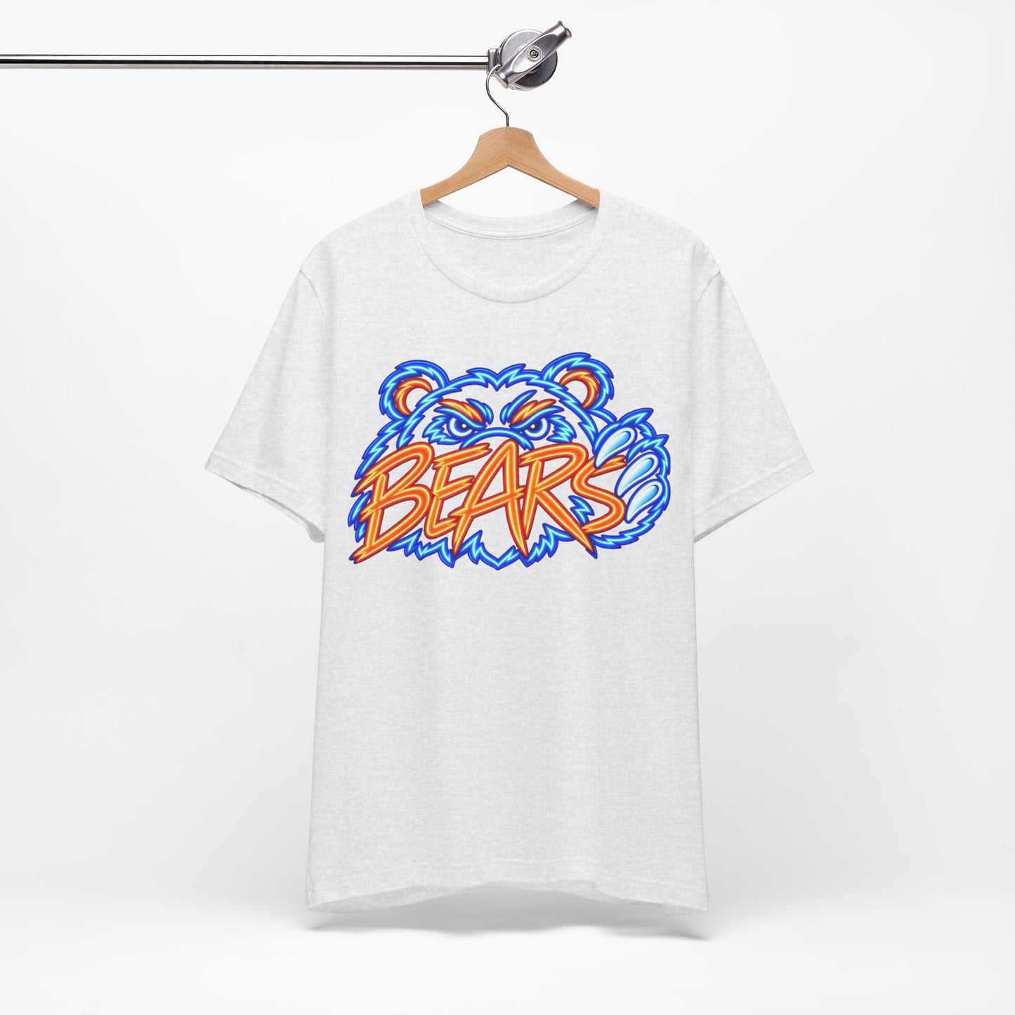 Neon Bears T-Shirt, Sports Logo, Blue Orange Graphic Tee