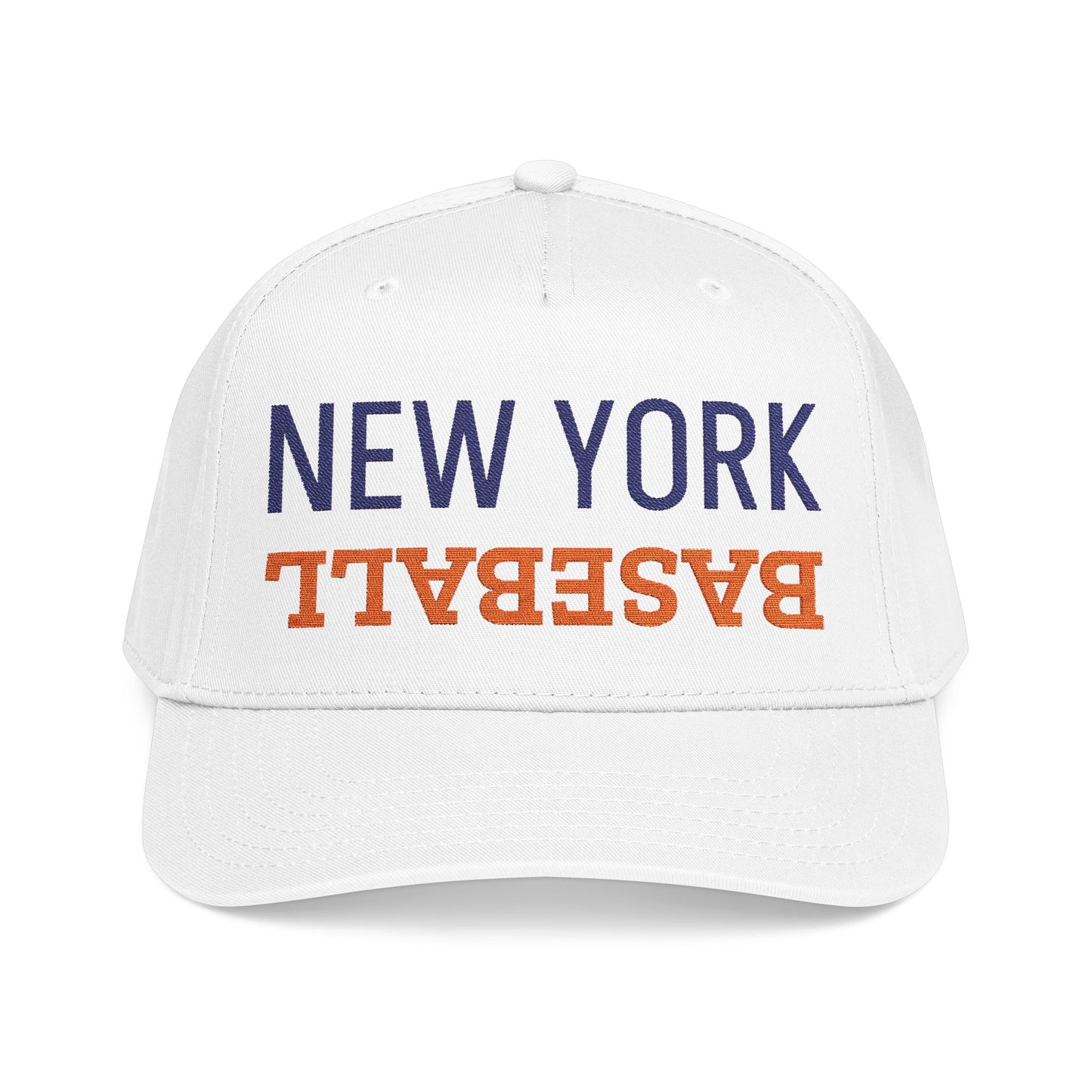 Embroidered New York Baseball Hat, Navy and Orange Mid Profile Baseball Cap, Sports Gifts