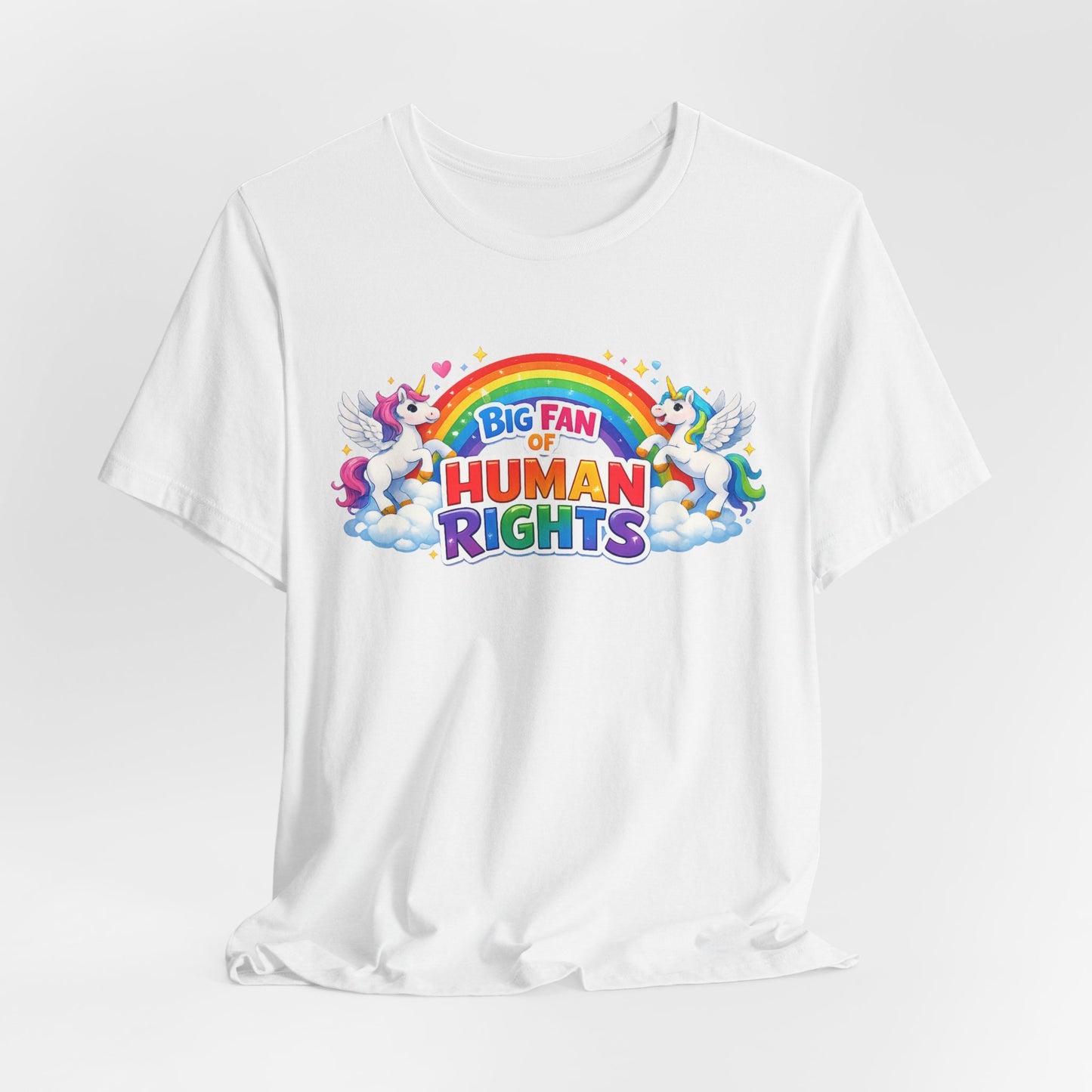 Big Fan of Human Rights T-Shirt, Rainbow Unicorns Humanity Shirt, Pride Shirt