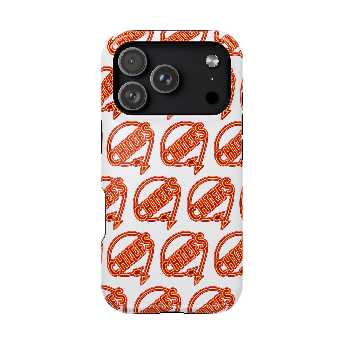 Chiefs Pattern Phone Case, Magnetic Phone Case, Retro Phone Case, Baseball Case for iPhone or Samsung, Chiefs Football Gifts