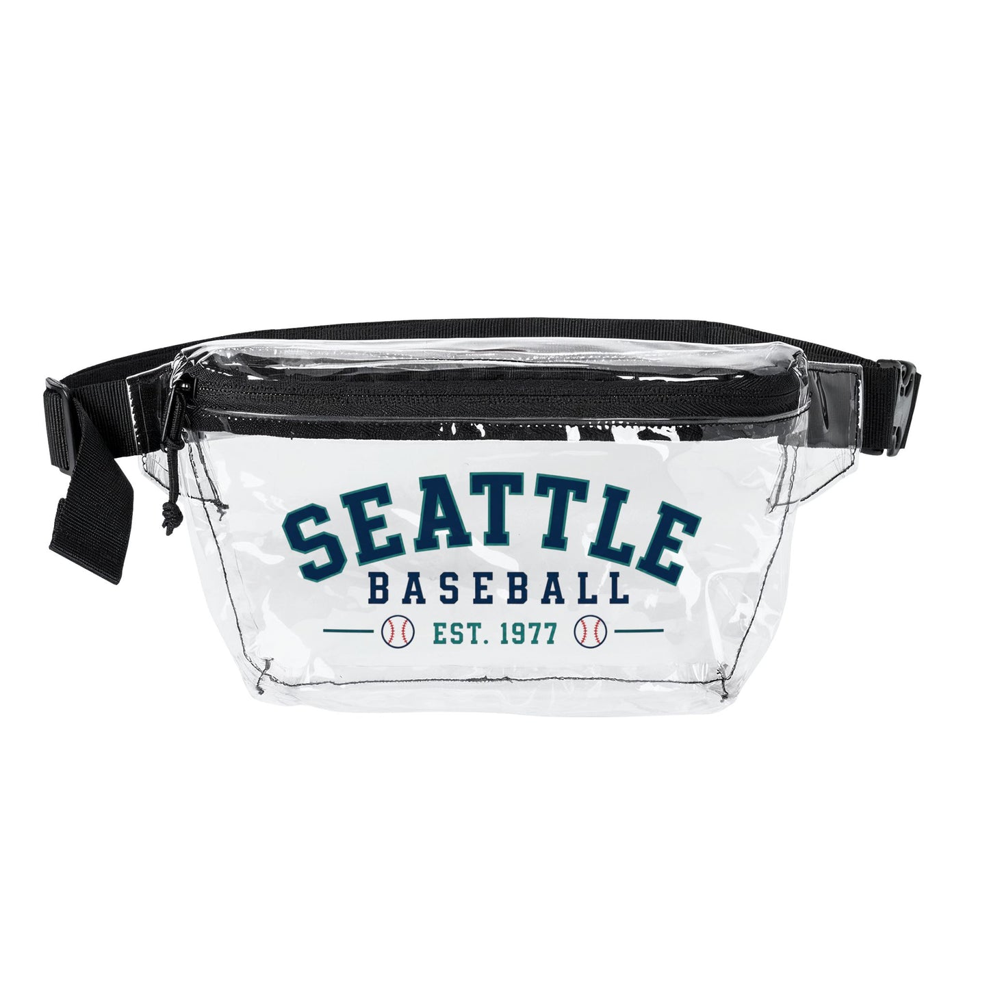 Seattle Clear Stadium Bag, Baseball Belt Bag, Transparent Fanny Pack