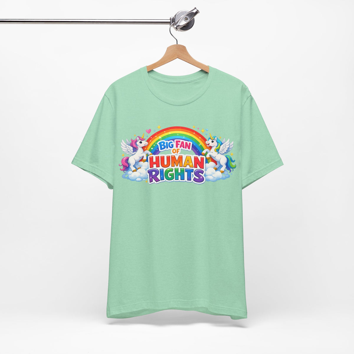 Big Fan of Human Rights T-Shirt, Rainbow Unicorns Humanity Shirt, Pride Shirt