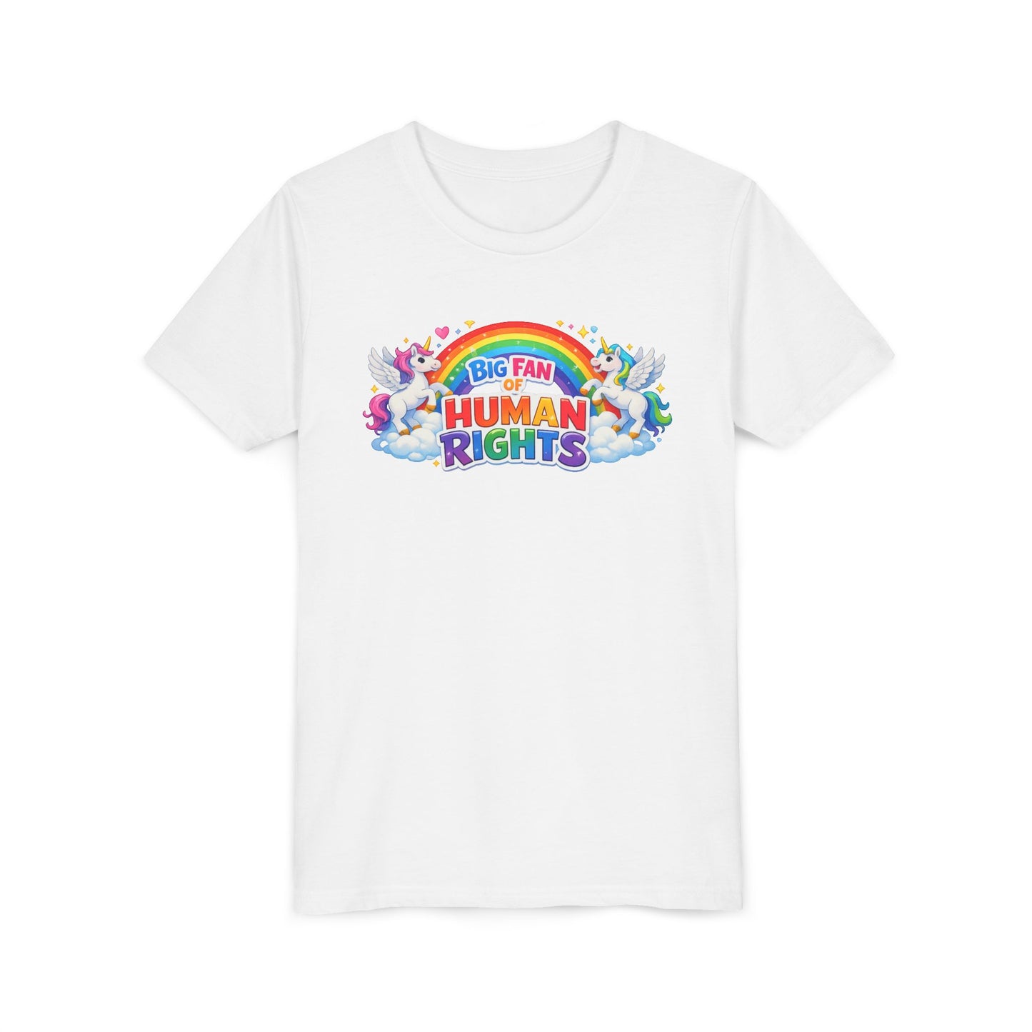 Big Fan of Human Rights T-Shirt, Kids Human Rights Shirt, Rainbow Unicorns Humanity Shirt