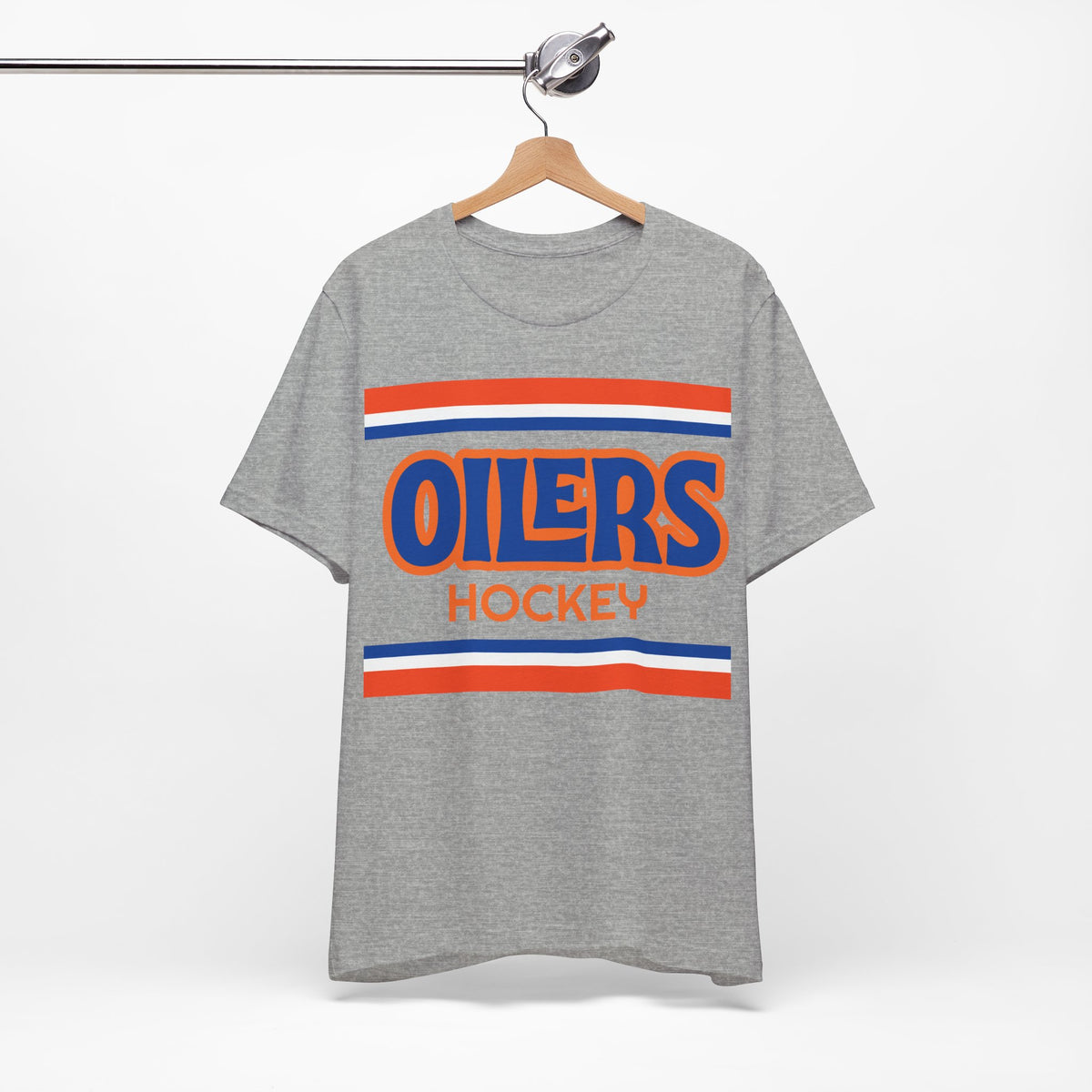 Retro Oilers Shirt, Vintage Striped Oilers Hockey T-Shirt