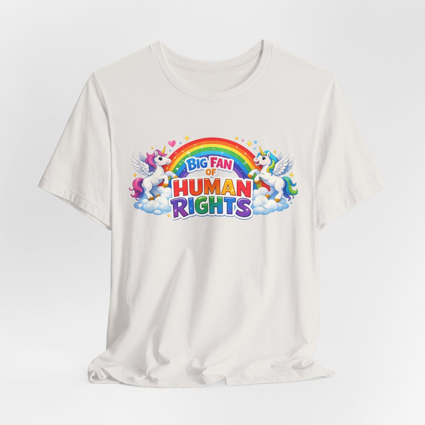 Big Fan of Human Rights T-Shirt, Rainbow Unicorns Humanity Shirt, Pride Shirt