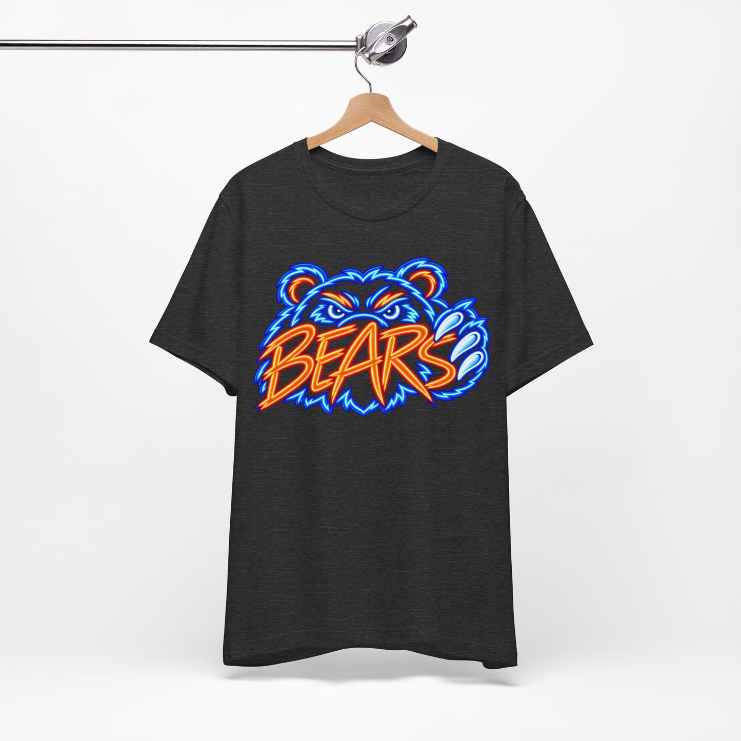 Neon Bears T-Shirt, Sports Logo, Blue Orange Graphic Tee