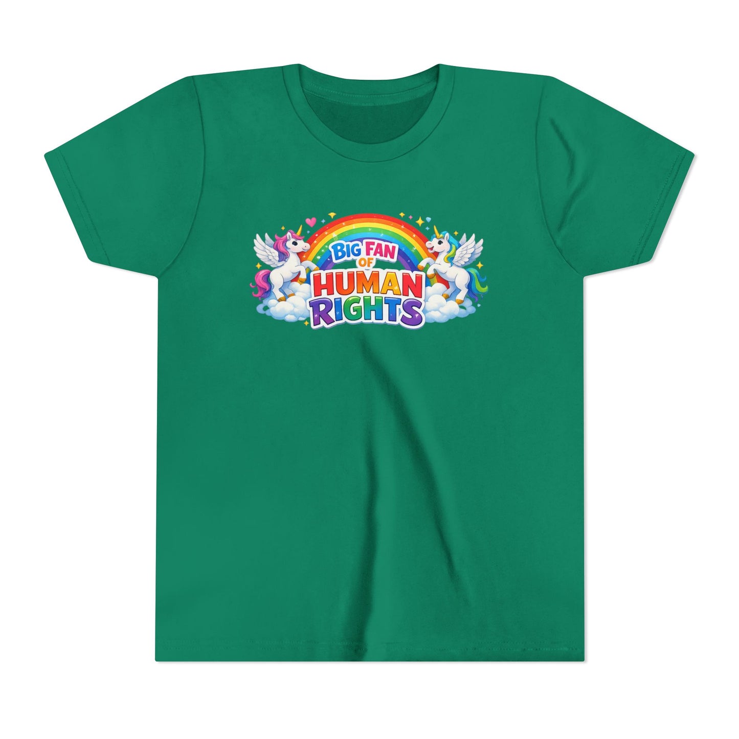 Big Fan of Human Rights T-Shirt, Kids Human Rights Shirt, Rainbow Unicorns Humanity Shirt