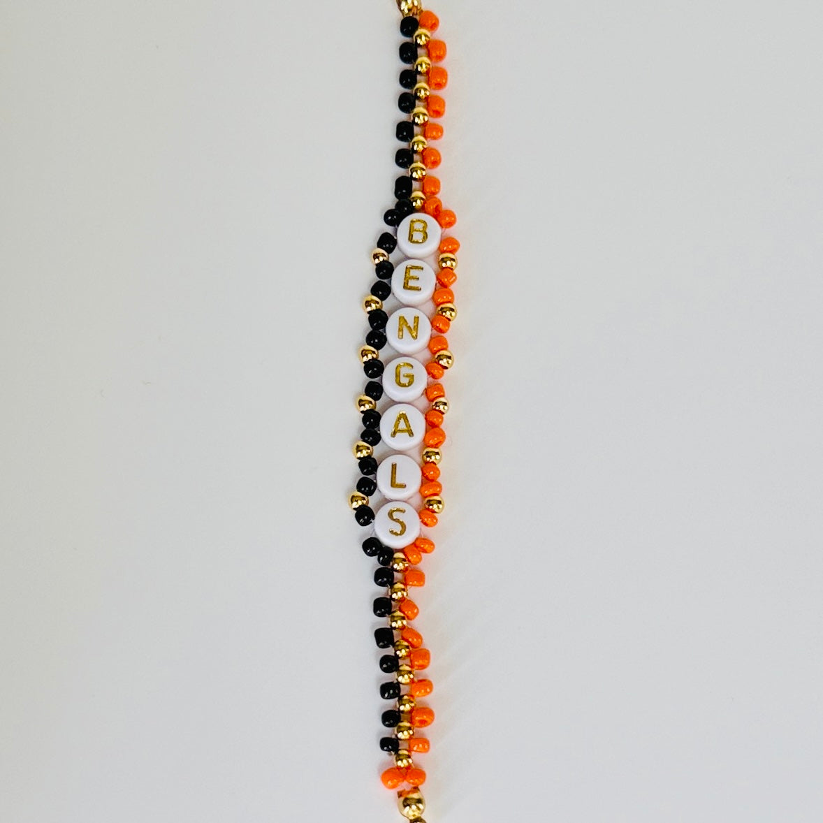 Bengals Football Woven, Beaded Bracelet, Seed Bead Jewelry, Handmade Game Day Gift