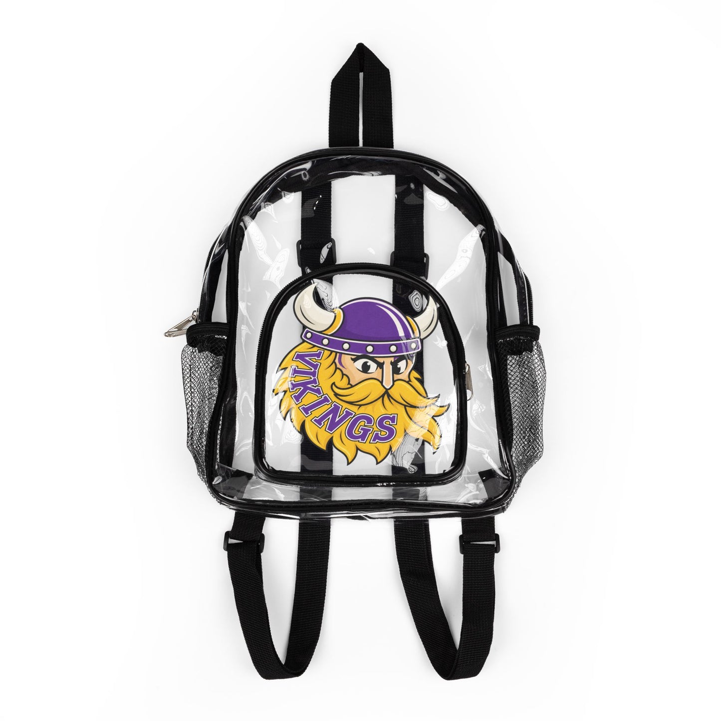 Vikings Clear Backpack, Football Bookbag, Transparent Stadium Bag