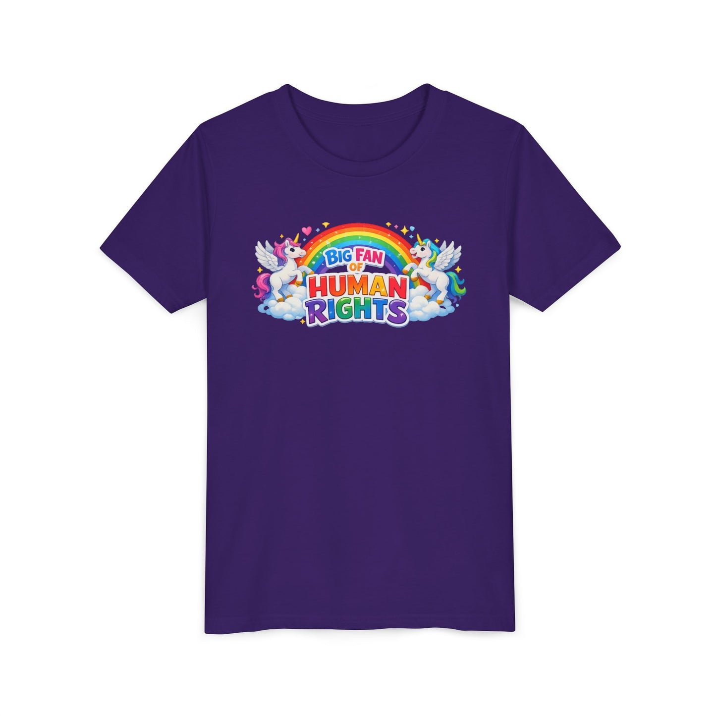 Big Fan of Human Rights T-Shirt, Kids Human Rights Shirt, Rainbow Unicorns Humanity Shirt