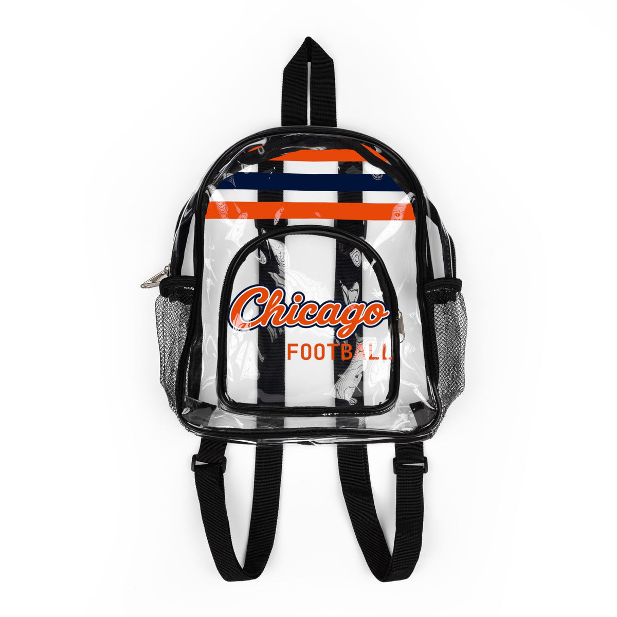 Clear Chicago Football Backpack, Stadium Backpack, Game Day Bag, Clear Football Bag