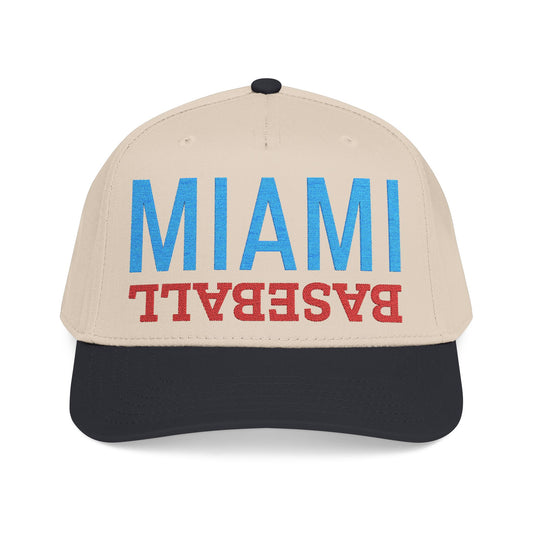Embroidered Miami Baseball Hat, Mid Profile Baseball Cap, Sports Gifts