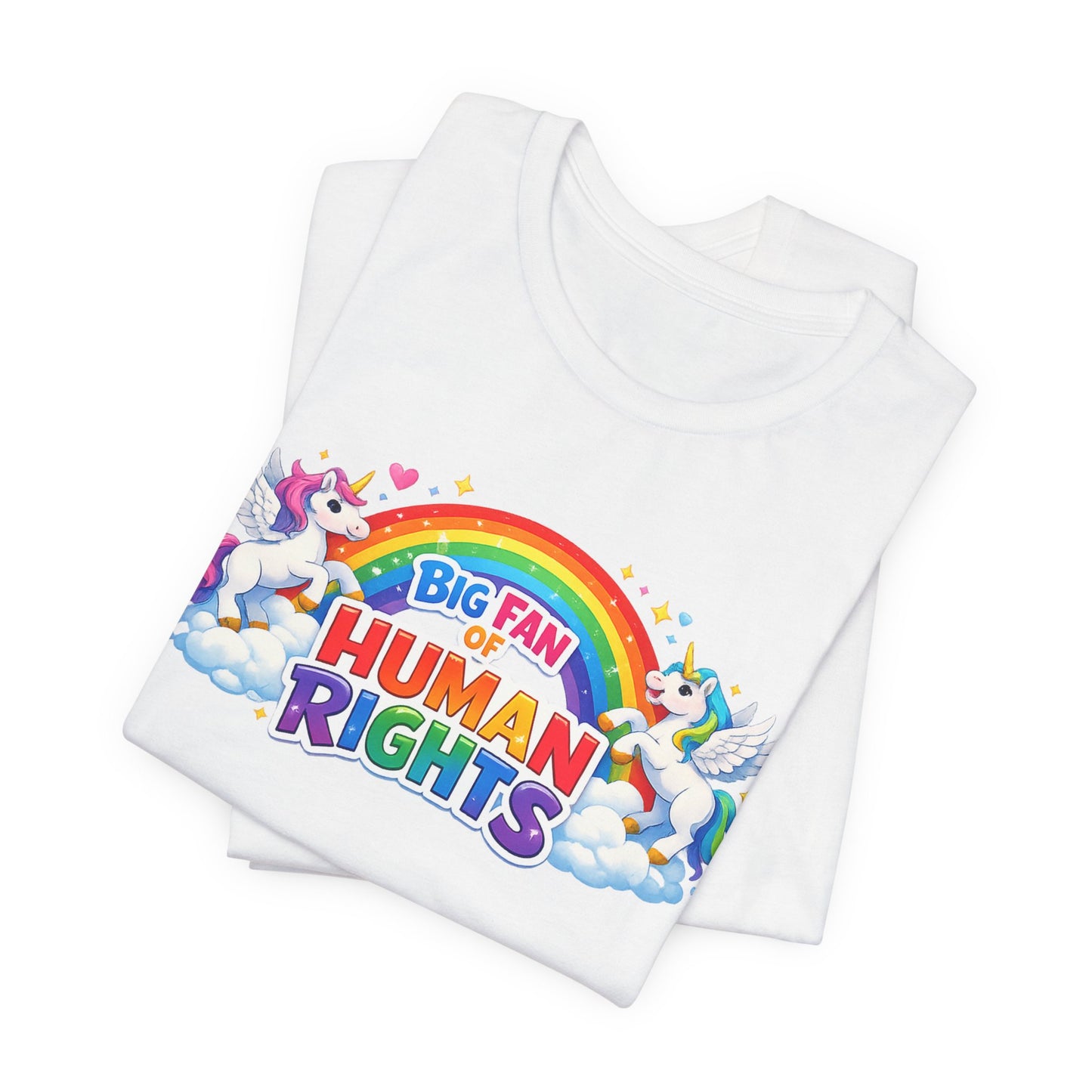 Big Fan of Human Rights T-Shirt, Rainbow Unicorns Humanity Shirt, Pride Shirt