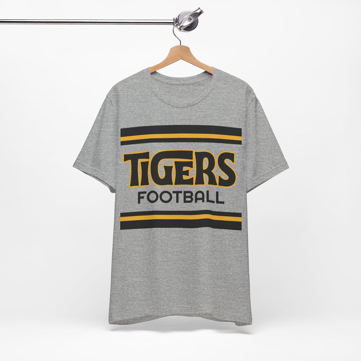 Retro Tigers Shirt, Black and Gold Tigers Shirt, Vintage Striped Tigers T-Shirt