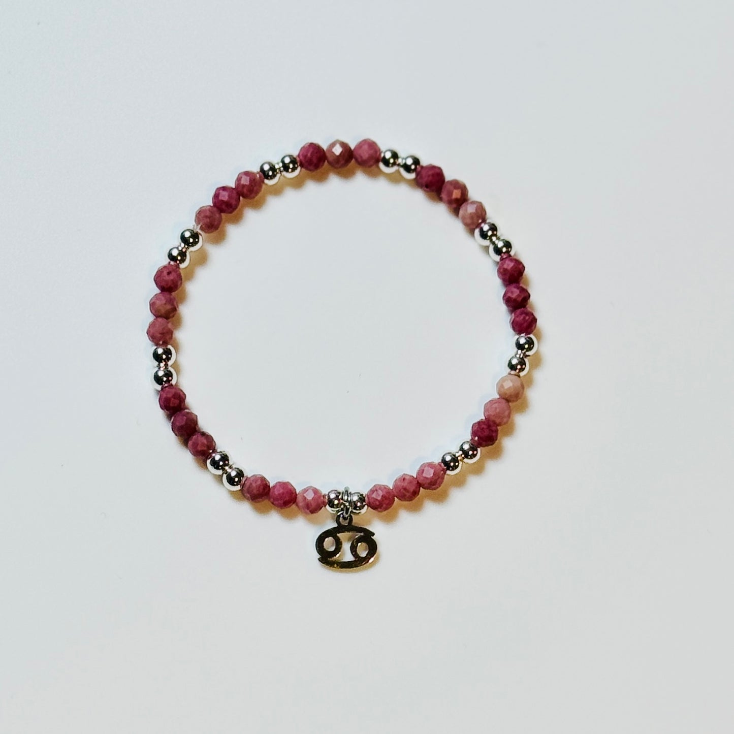 Zodiac Crystal Bracelet with Sign Charm | Personalized Astrology Bracelet: 4mm Faceted Gemstone Beads, Gold or Silver Zodiac Jewelry