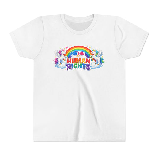 Big Fan of Human Rights T-Shirt, Kids Human Rights Shirt, Rainbow Unicorns Humanity Shirt