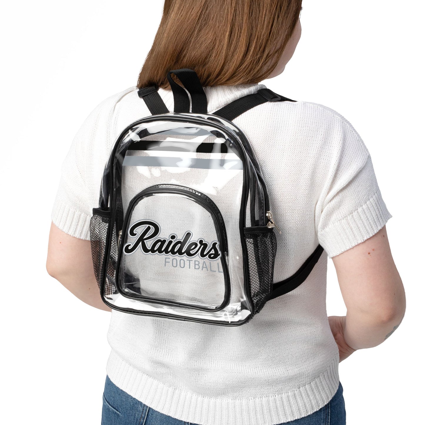 Raiders Clear Backpack, Stadium Bag, Football Belt Bag, Transparent Fanny Pack