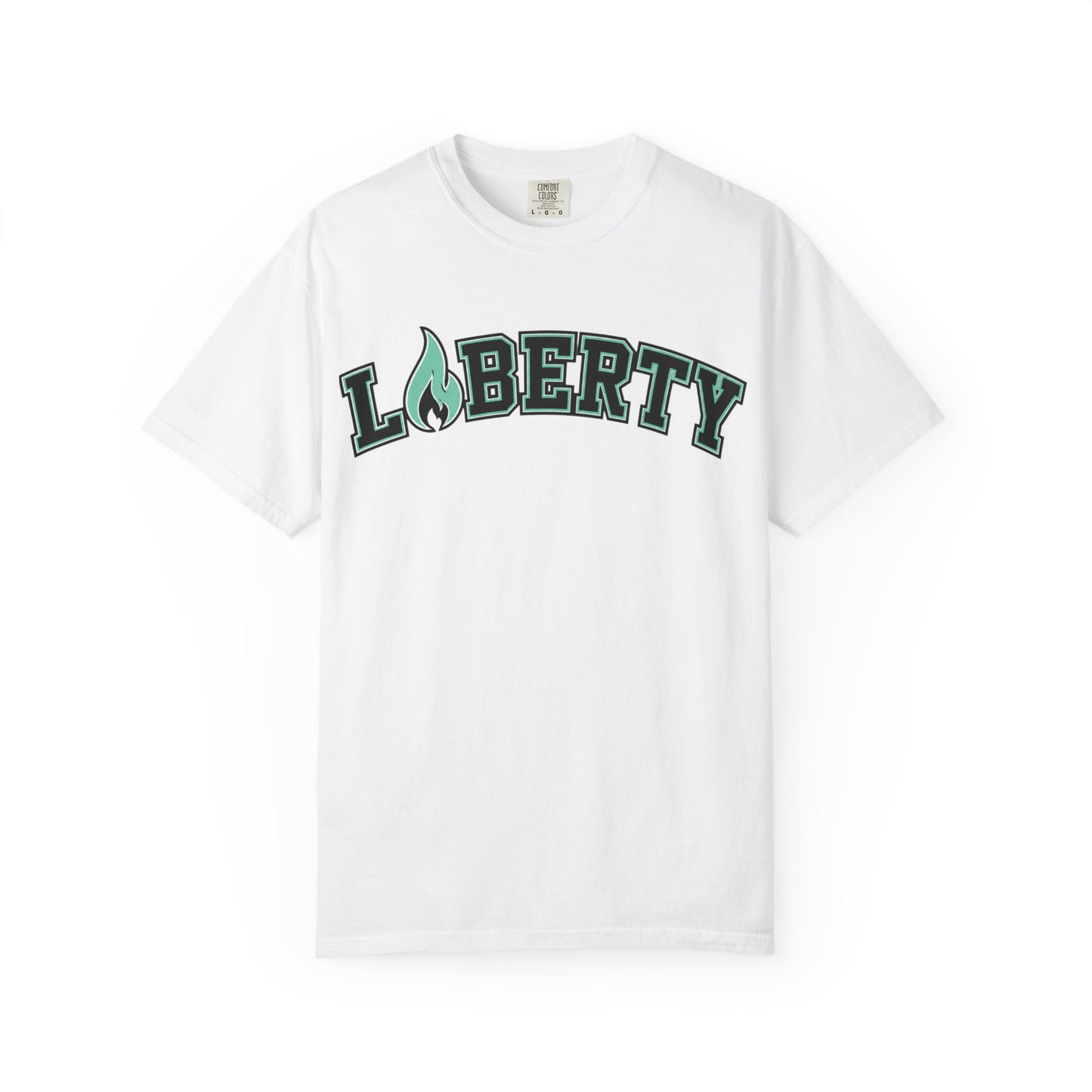 Liberty T-Shirt, Teal and Black Flame Shirt