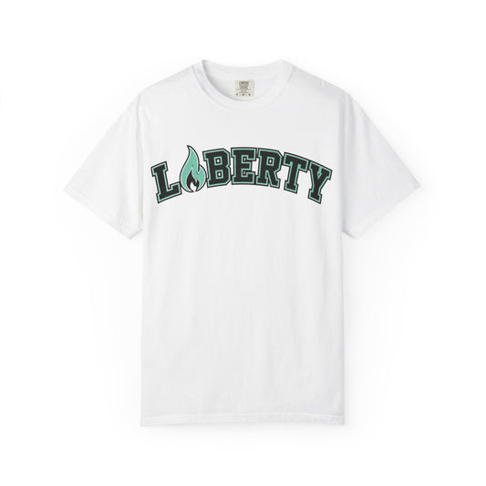 Liberty T-Shirt, Teal and Black Flame Shirt